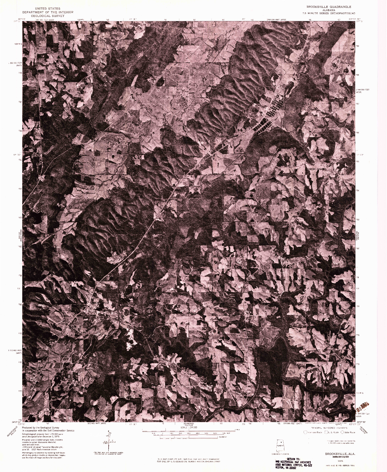 USGS 1:24000-SCALE QUADRANGLE FOR BROOKSVILLE, AL 1975