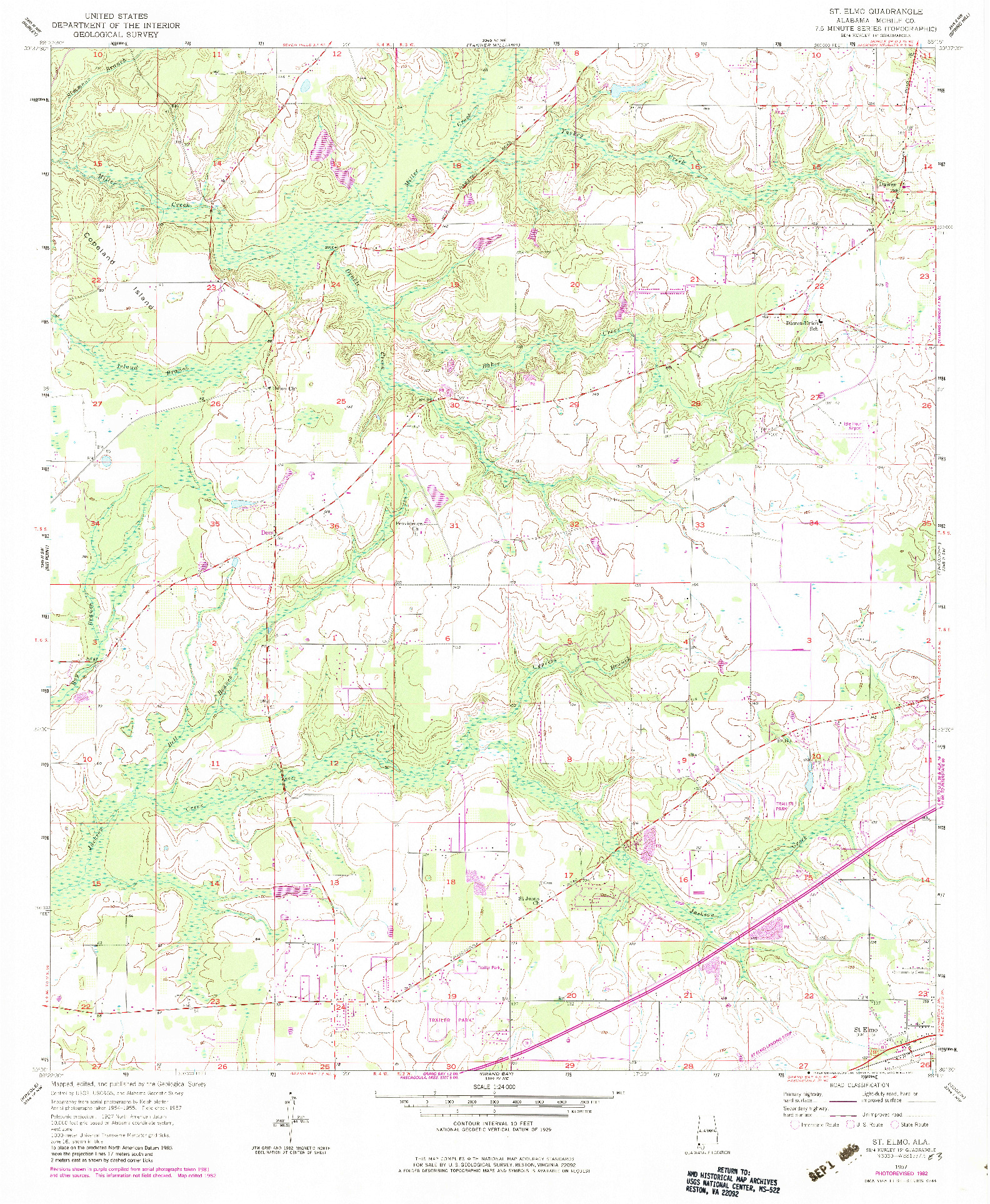 USGS 1:24000-SCALE QUADRANGLE FOR ST. ELMO, AL 1957