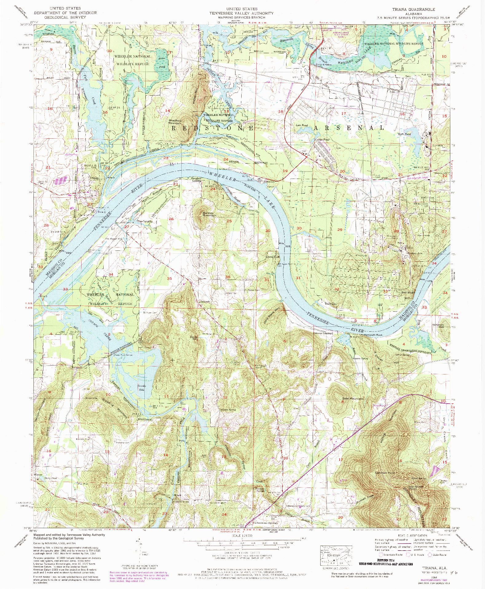 USGS 1:24000-SCALE QUADRANGLE FOR TRIANA, AL 1964