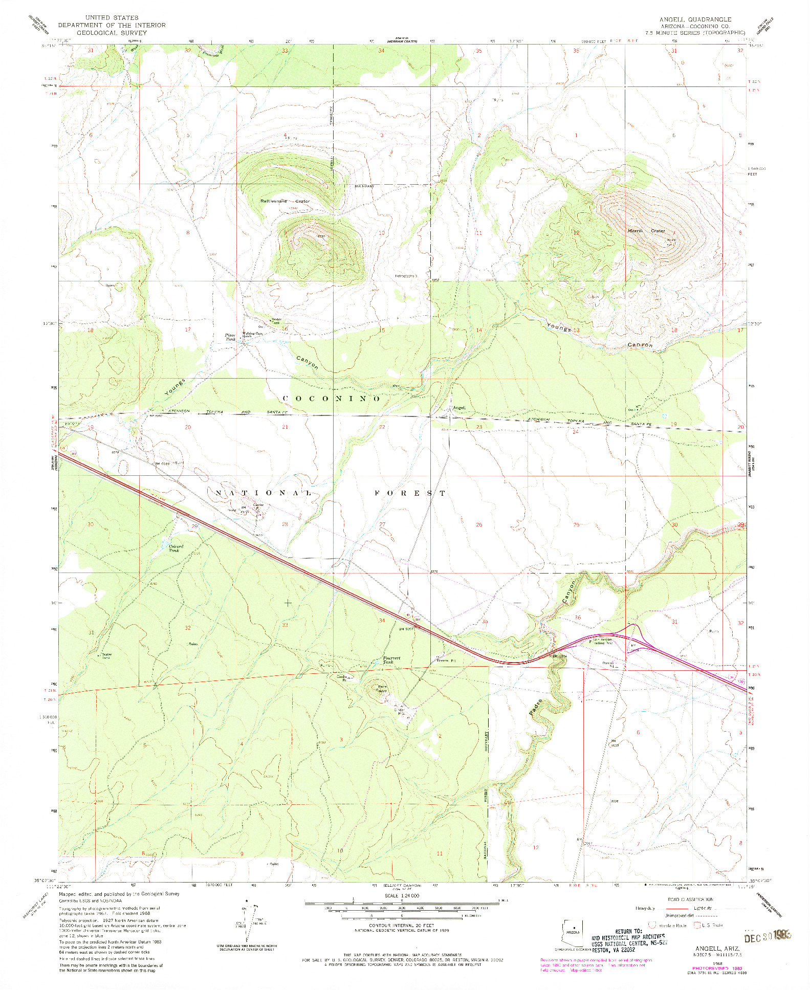 USGS 1:24000-SCALE QUADRANGLE FOR ANGELL, AZ 1968