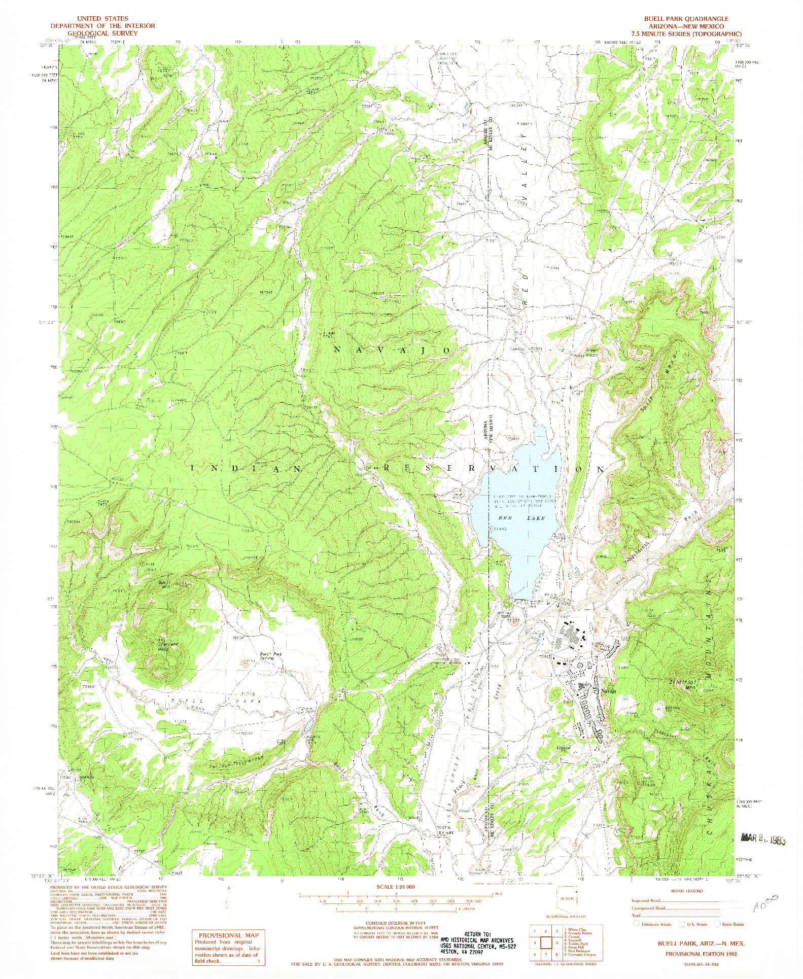 USGS 1:24000-SCALE QUADRANGLE FOR BUELL PARK, AZ 1982