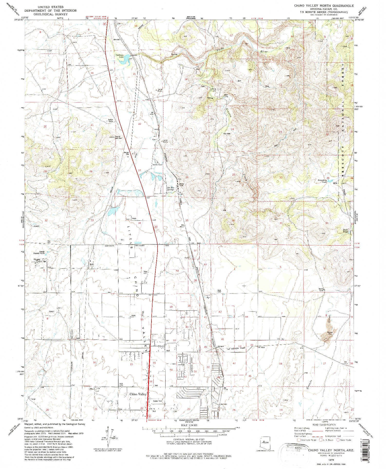 USGS 1:24000-SCALE QUADRANGLE FOR CHINO VALLEY NORTH, AZ 1979