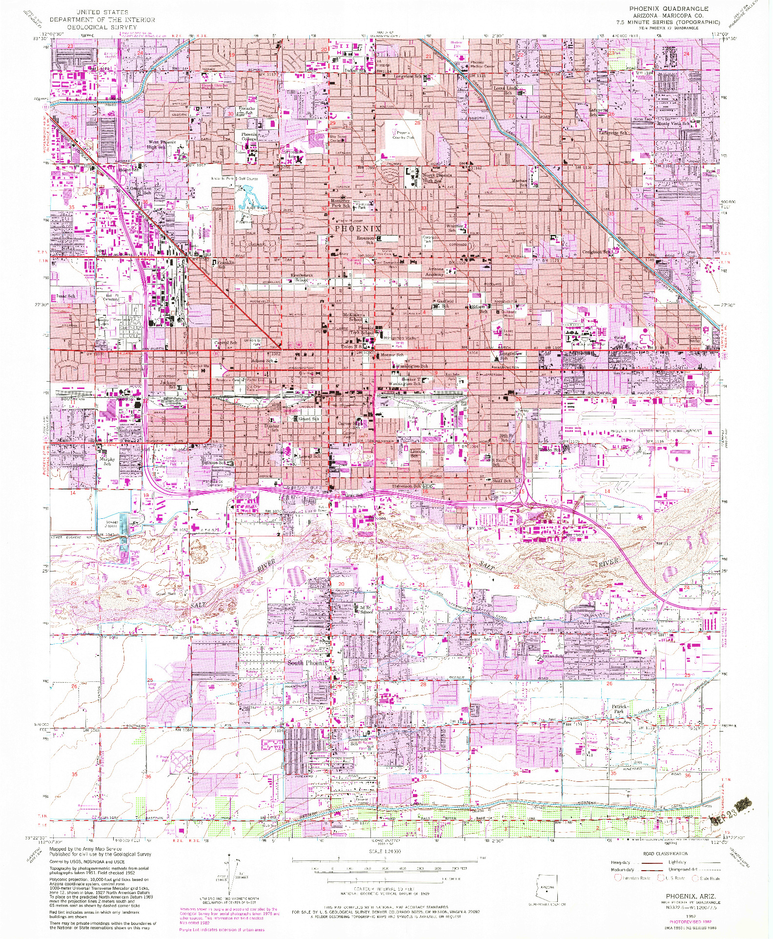 USGS 1:24000-SCALE QUADRANGLE FOR PHOENIX, AZ 1952