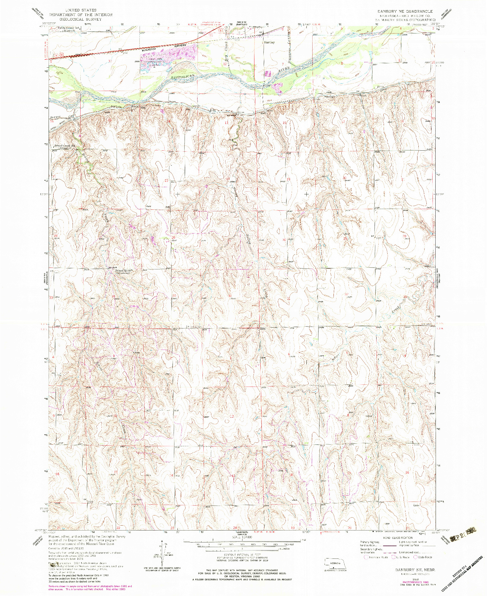 USGS 1:24000-SCALE QUADRANGLE FOR DANBURY NE, NE 1957