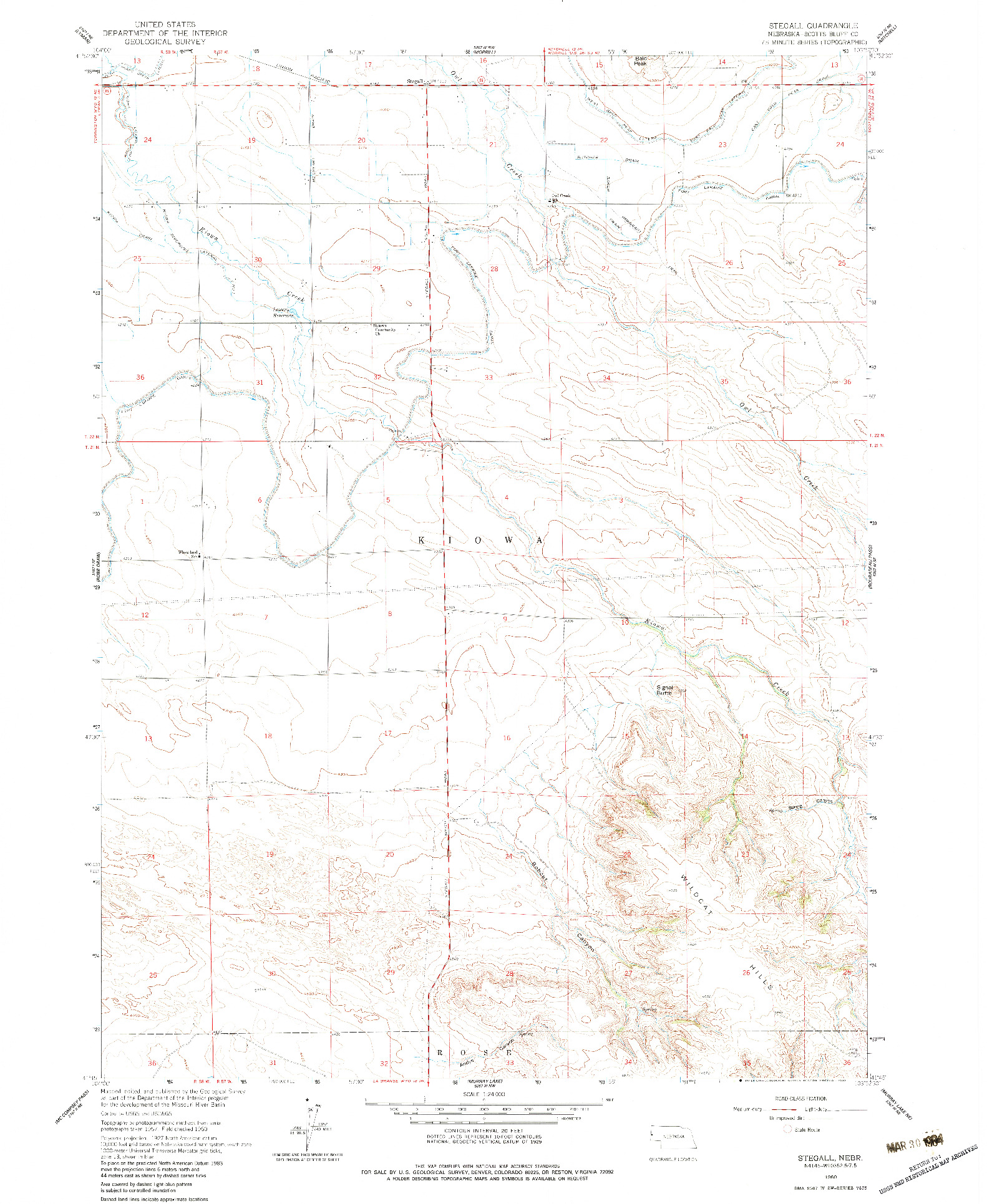 USGS 1:24000-SCALE QUADRANGLE FOR STEGALL, NE 1960