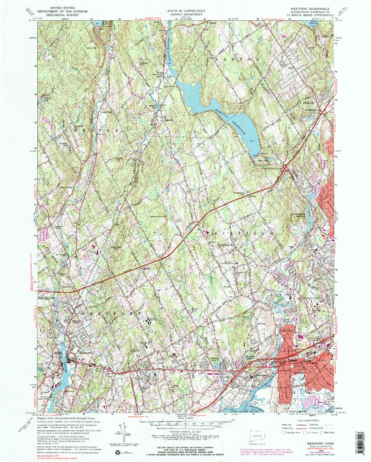 USGS 1:24000-SCALE QUADRANGLE FOR WESTPORT, CT 1960