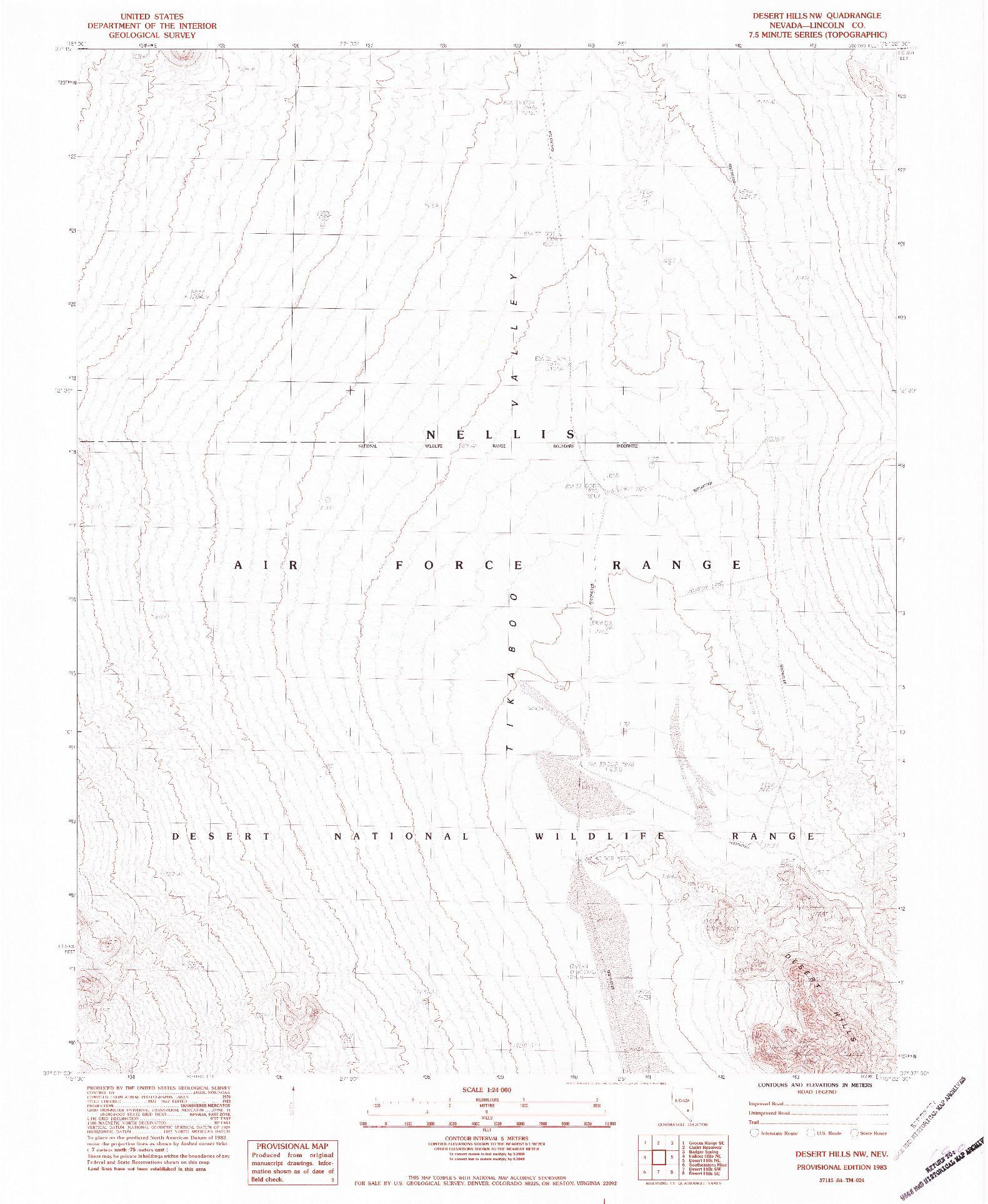 USGS 1:24000-SCALE QUADRANGLE FOR DESERT HILLS NW, NV 1983