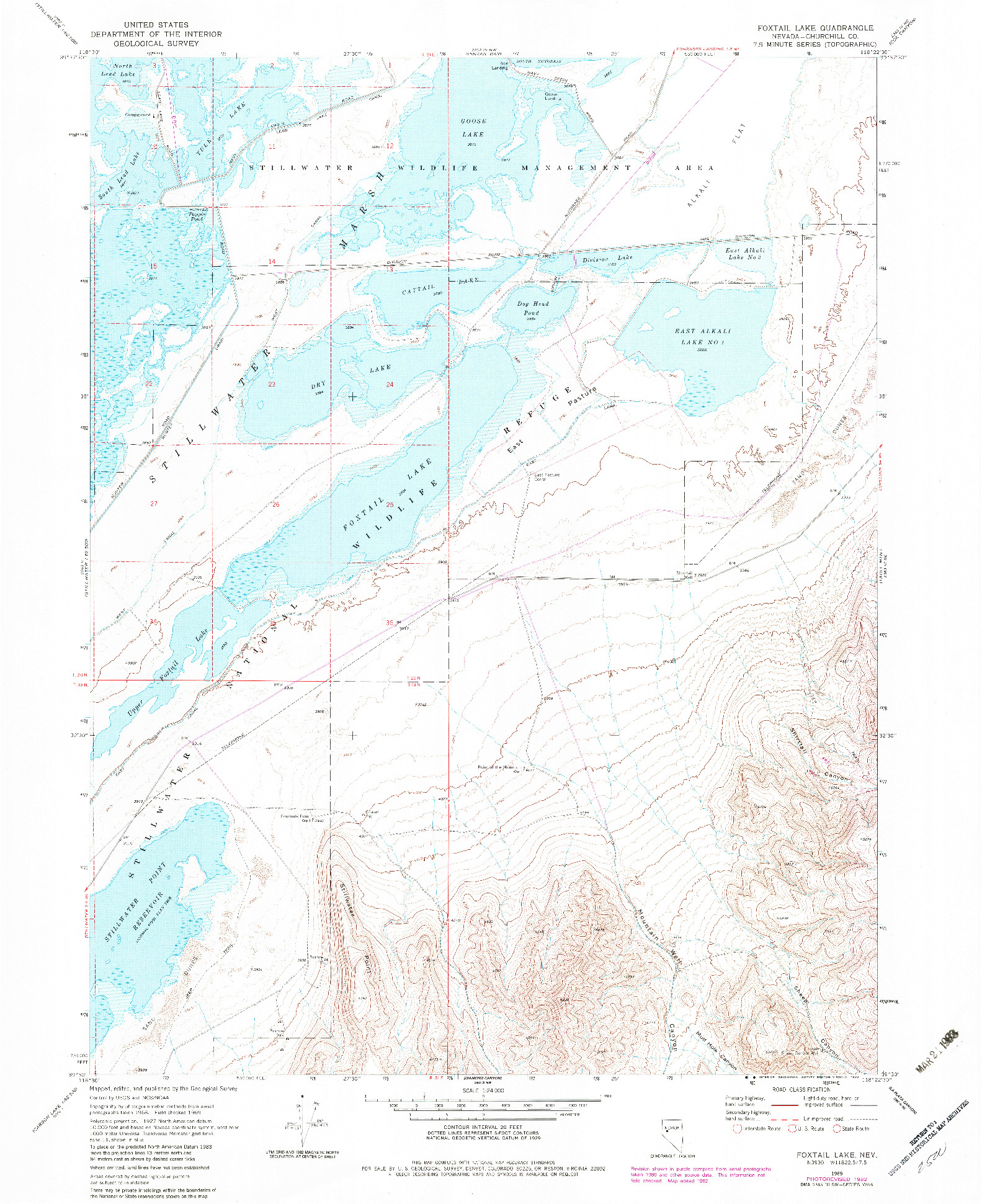 USGS 1:24000-SCALE QUADRANGLE FOR FOXTAIL LAKE, NV 1969