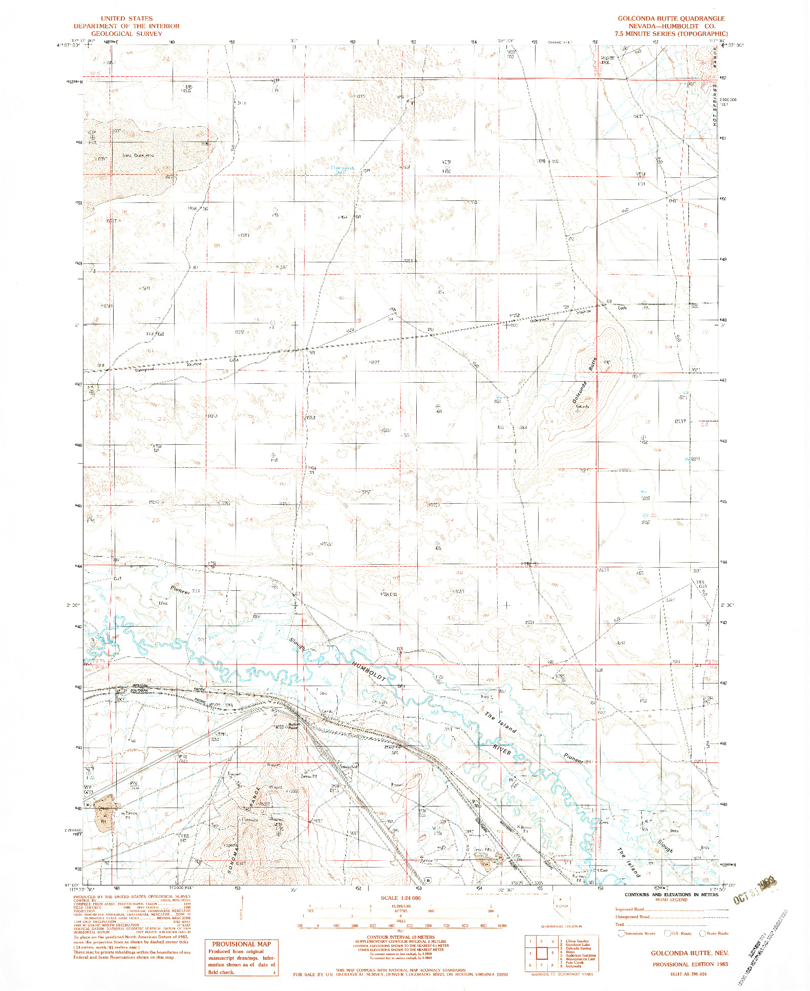 USGS 1:24000-SCALE QUADRANGLE FOR GOLCONDA BUTTE, NV 1983