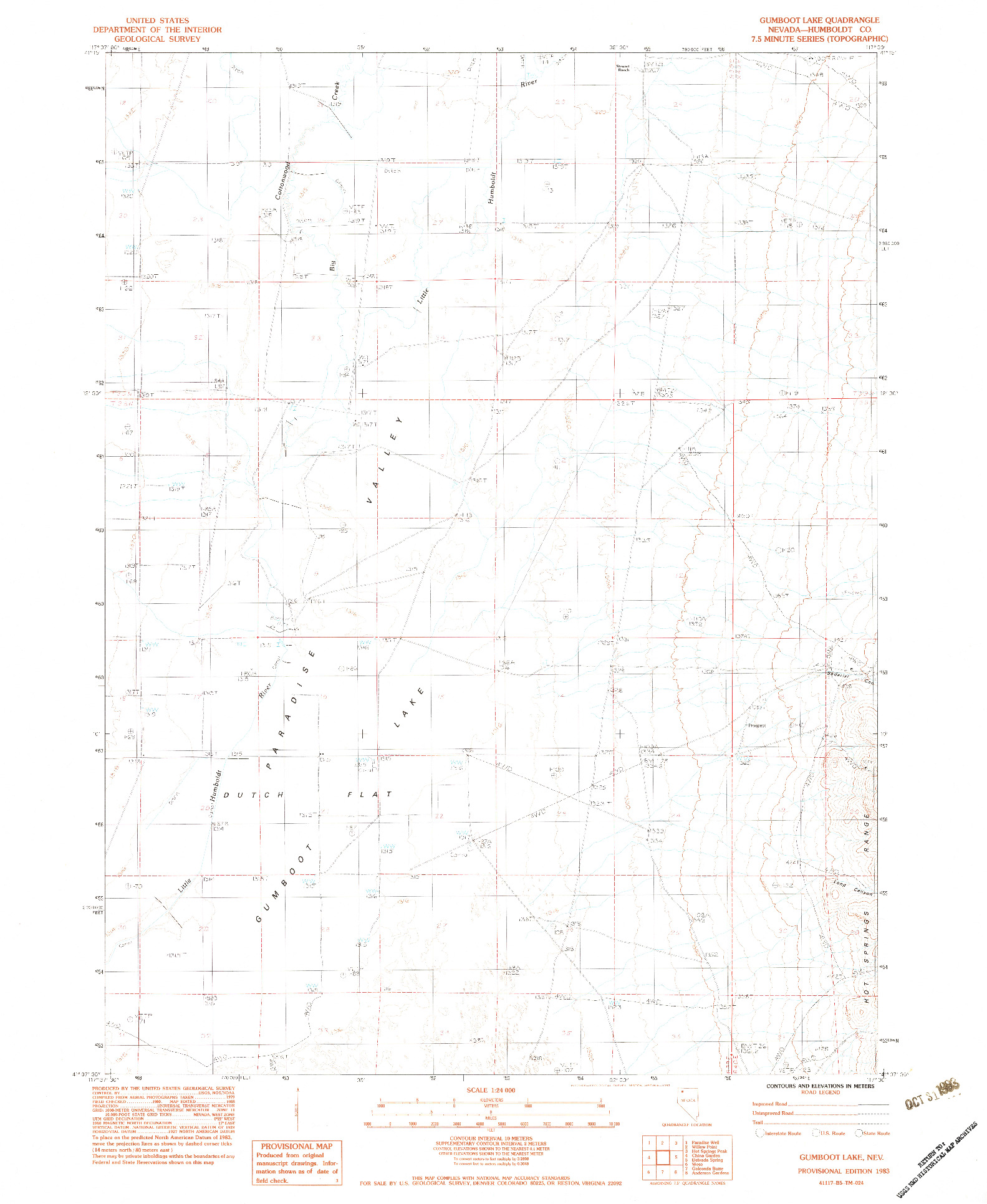 USGS 1:24000-SCALE QUADRANGLE FOR GUMBOOT LAKE, NV 1983