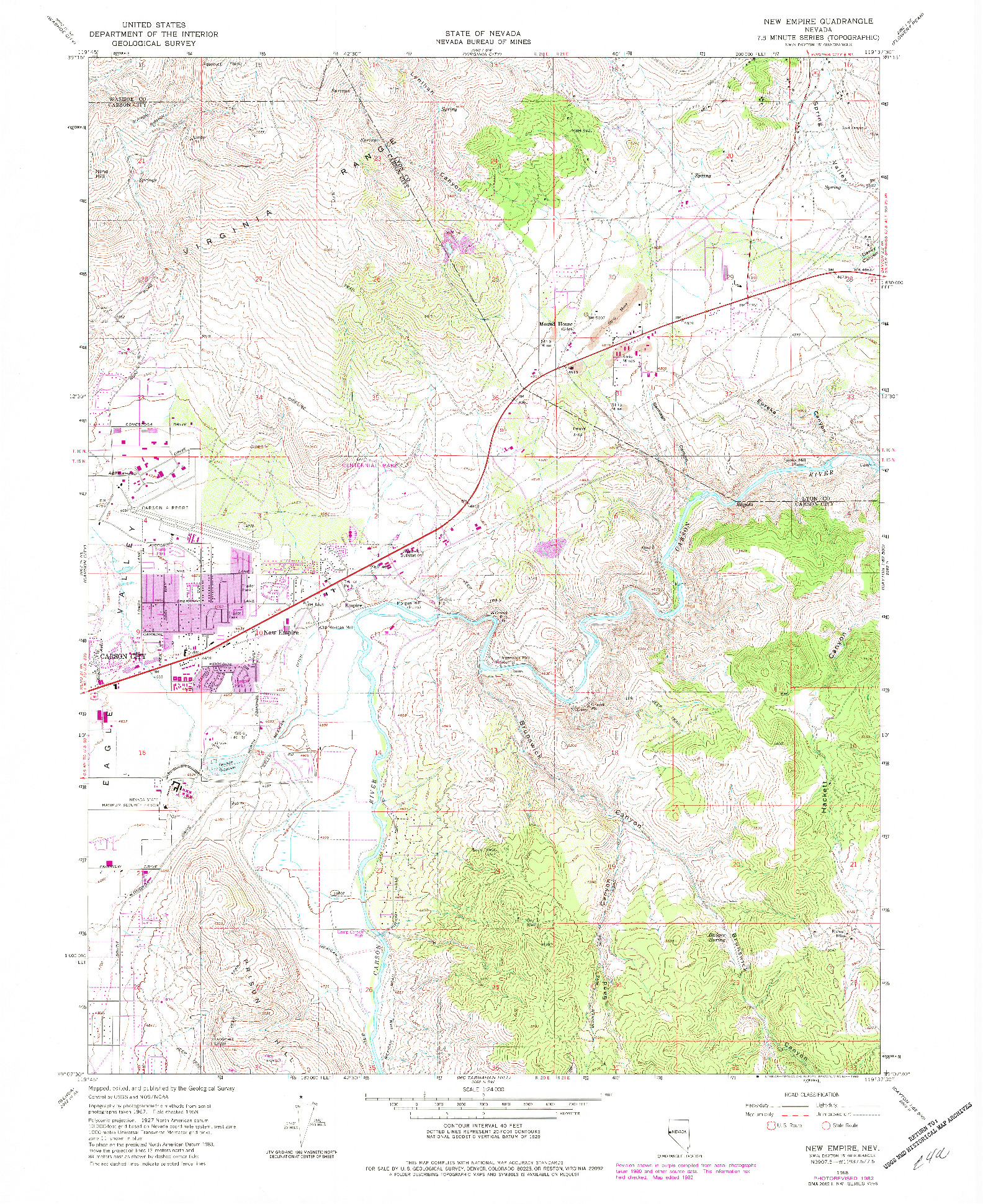 USGS 1:24000-SCALE QUADRANGLE FOR NEW EMPIRE, NV 1968