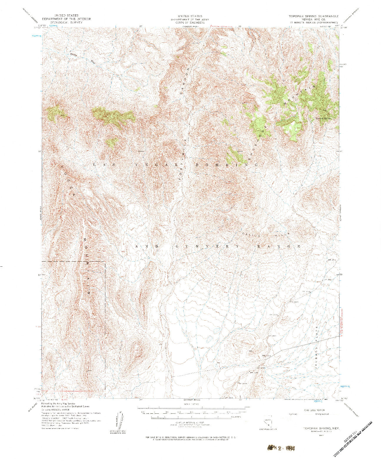 USGS 1:62500-SCALE QUADRANGLE FOR TOPOPAH SPRING, NV 1952