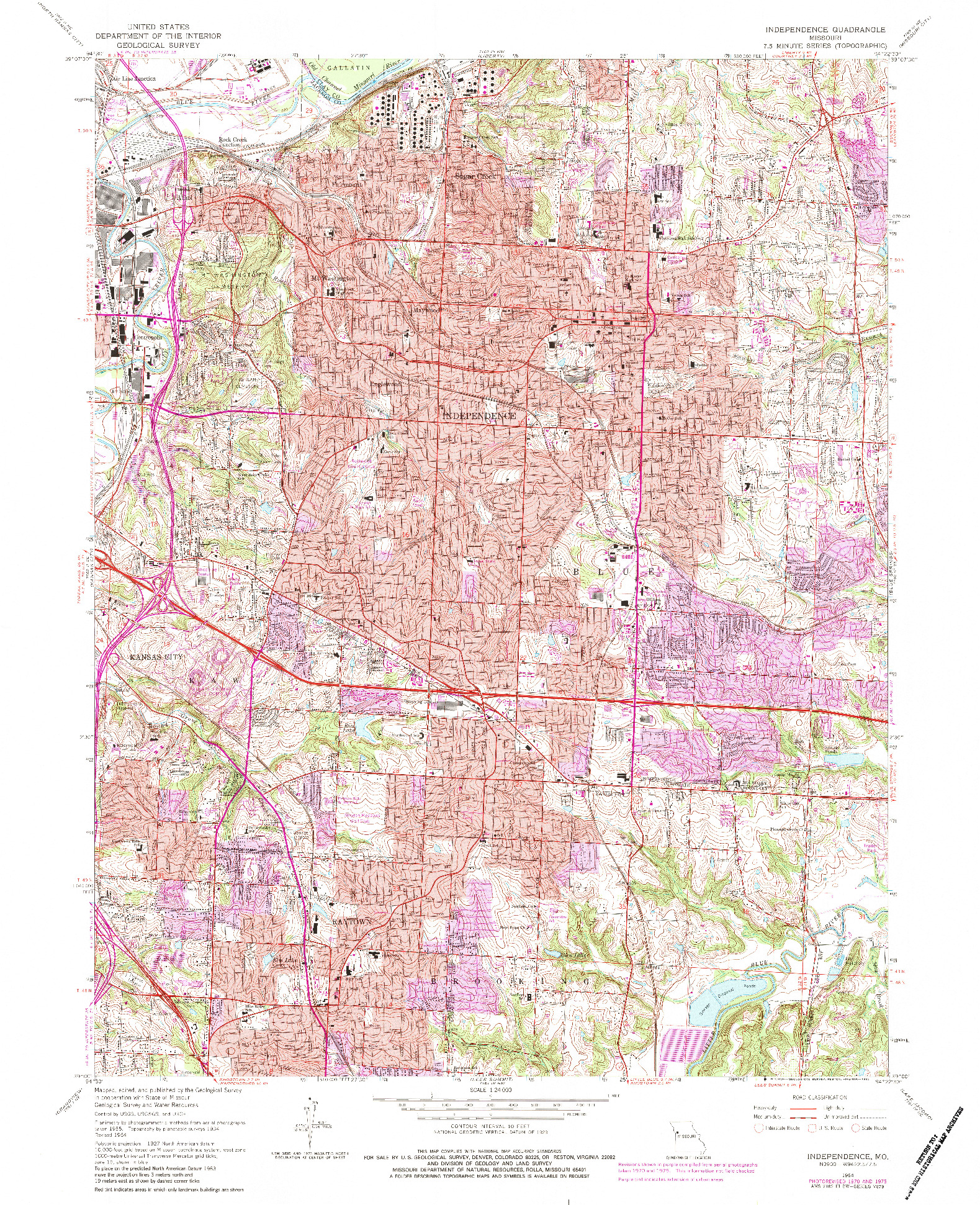 USGS 1:24000-SCALE QUADRANGLE FOR INDEPENDENCE, MO 1964