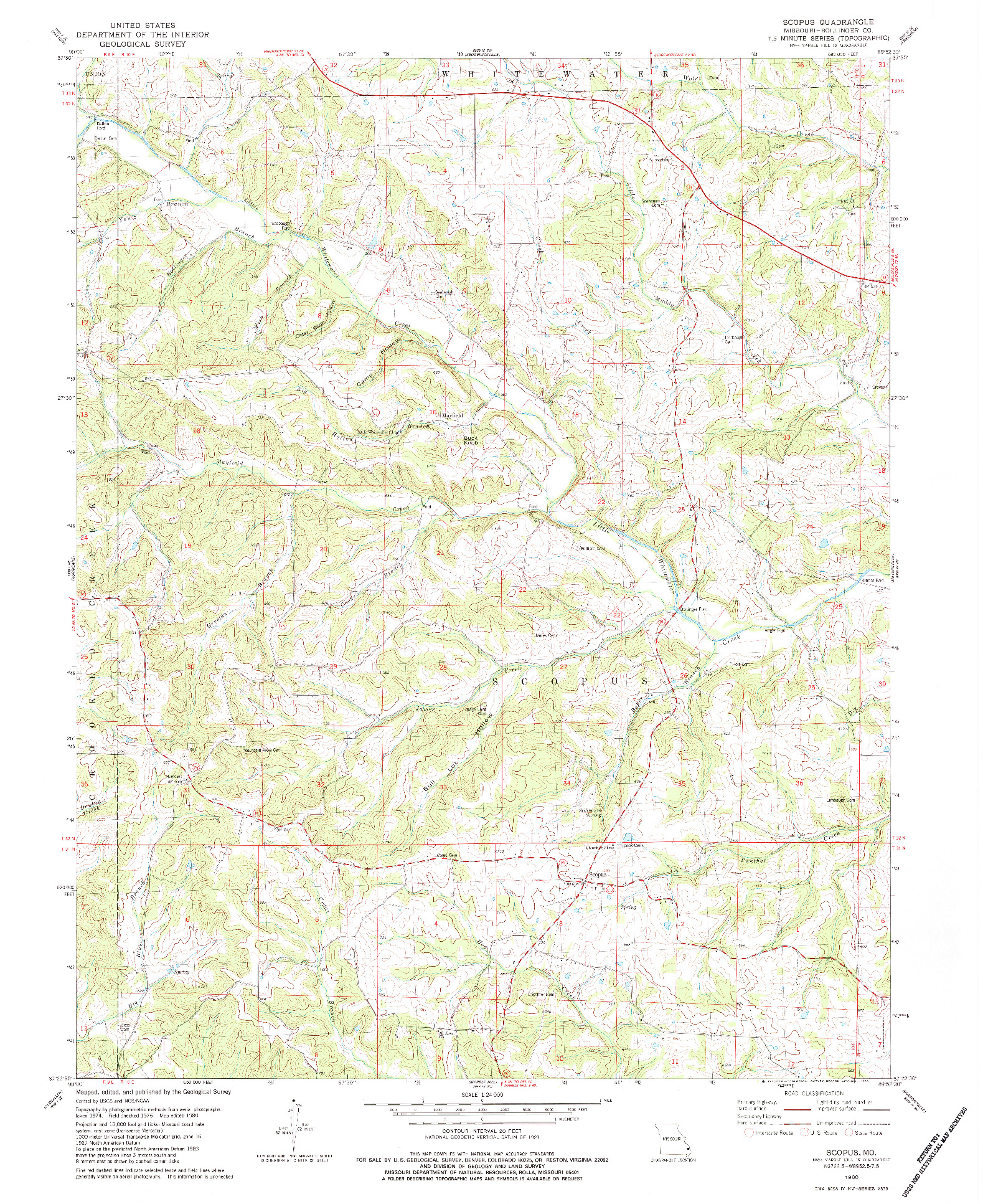 USGS 1:24000-SCALE QUADRANGLE FOR SCOPUS, MO 1980