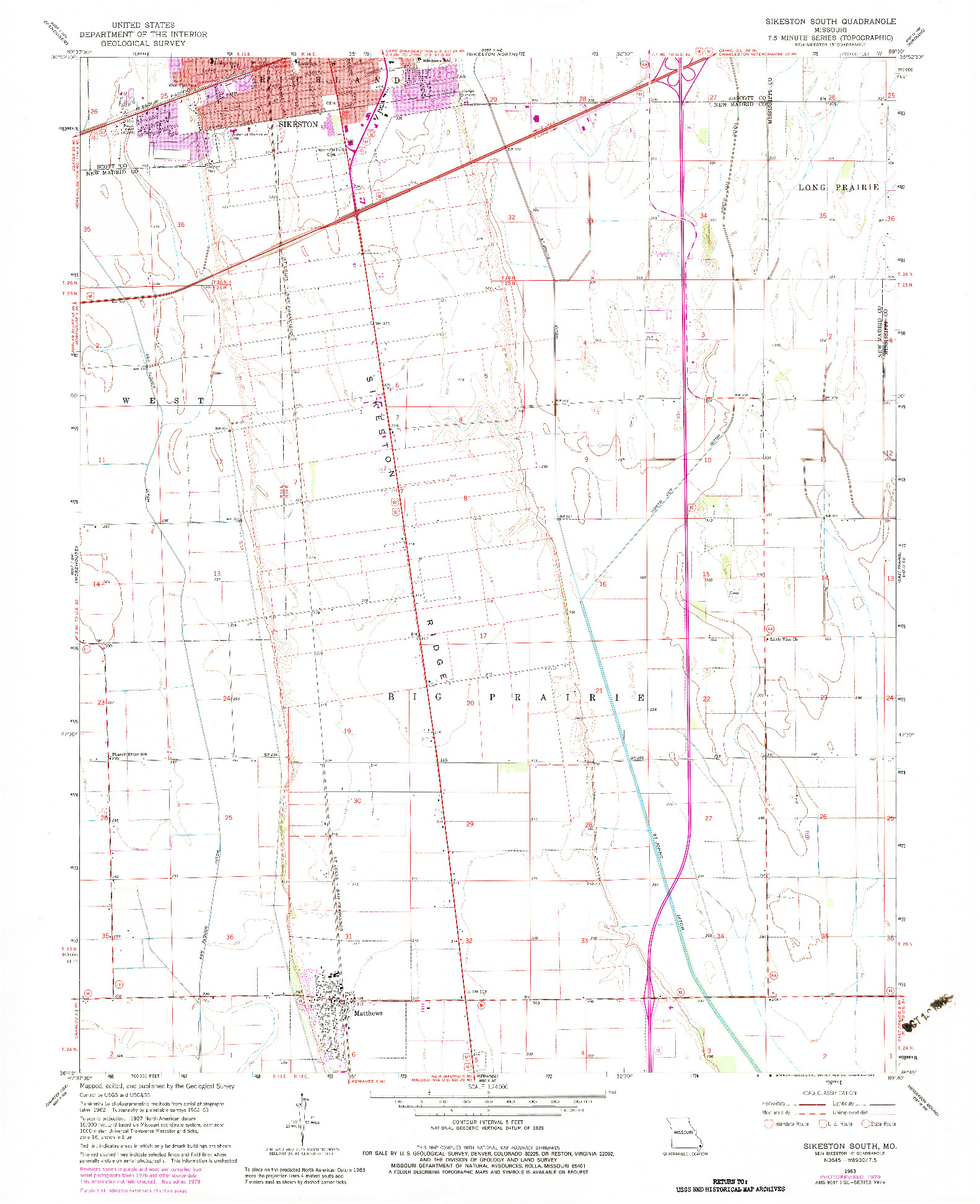 USGS 1:24000-SCALE QUADRANGLE FOR SIKESTON SOUTH, MO 1963
