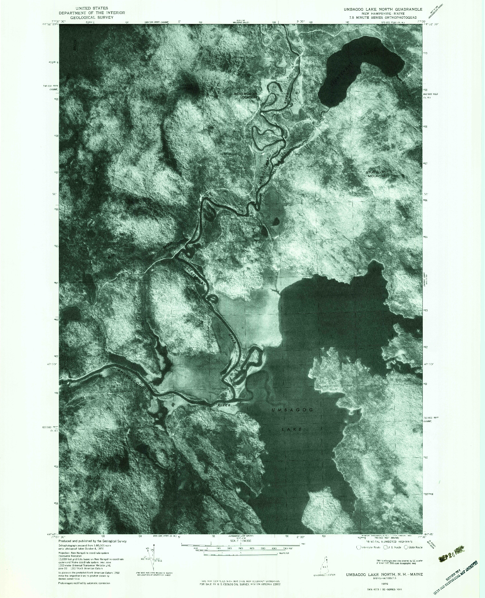 USGS 1:24000-SCALE QUADRANGLE FOR UMBAGOG LAKE NORTH, NH 1976