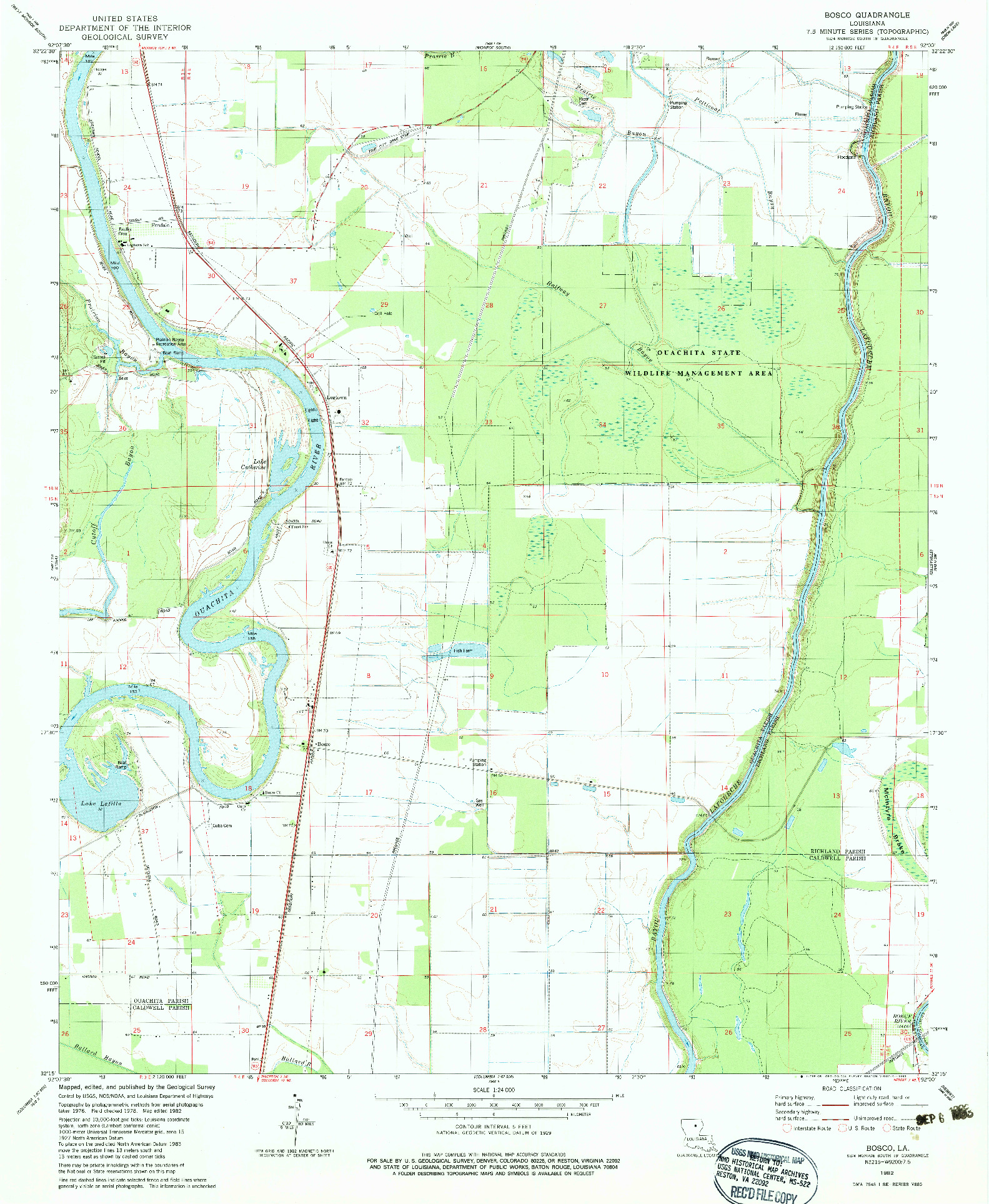 USGS 1:24000-SCALE QUADRANGLE FOR BOSCO, LA 1982