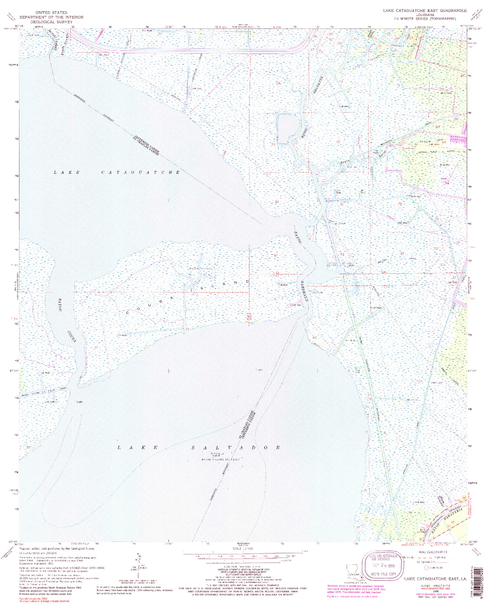 USGS 1:24000-SCALE QUADRANGLE FOR LAKE CATAOUATCHE EAST, LA 1966