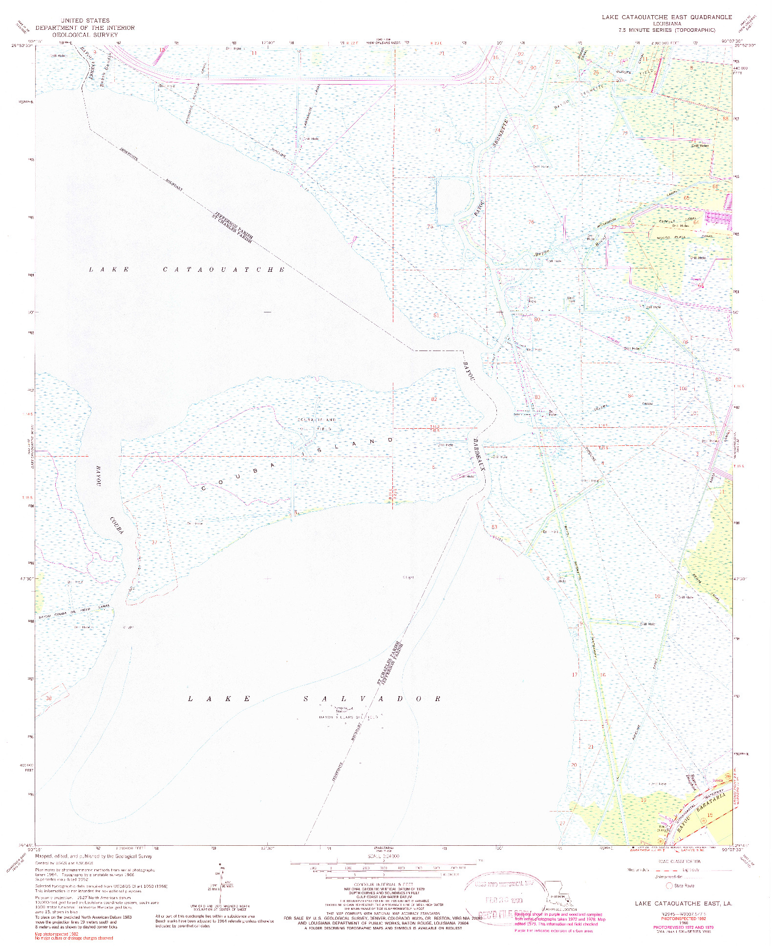 USGS 1:24000-SCALE QUADRANGLE FOR LAKE CATAOUATCHE EAST, LA 1966