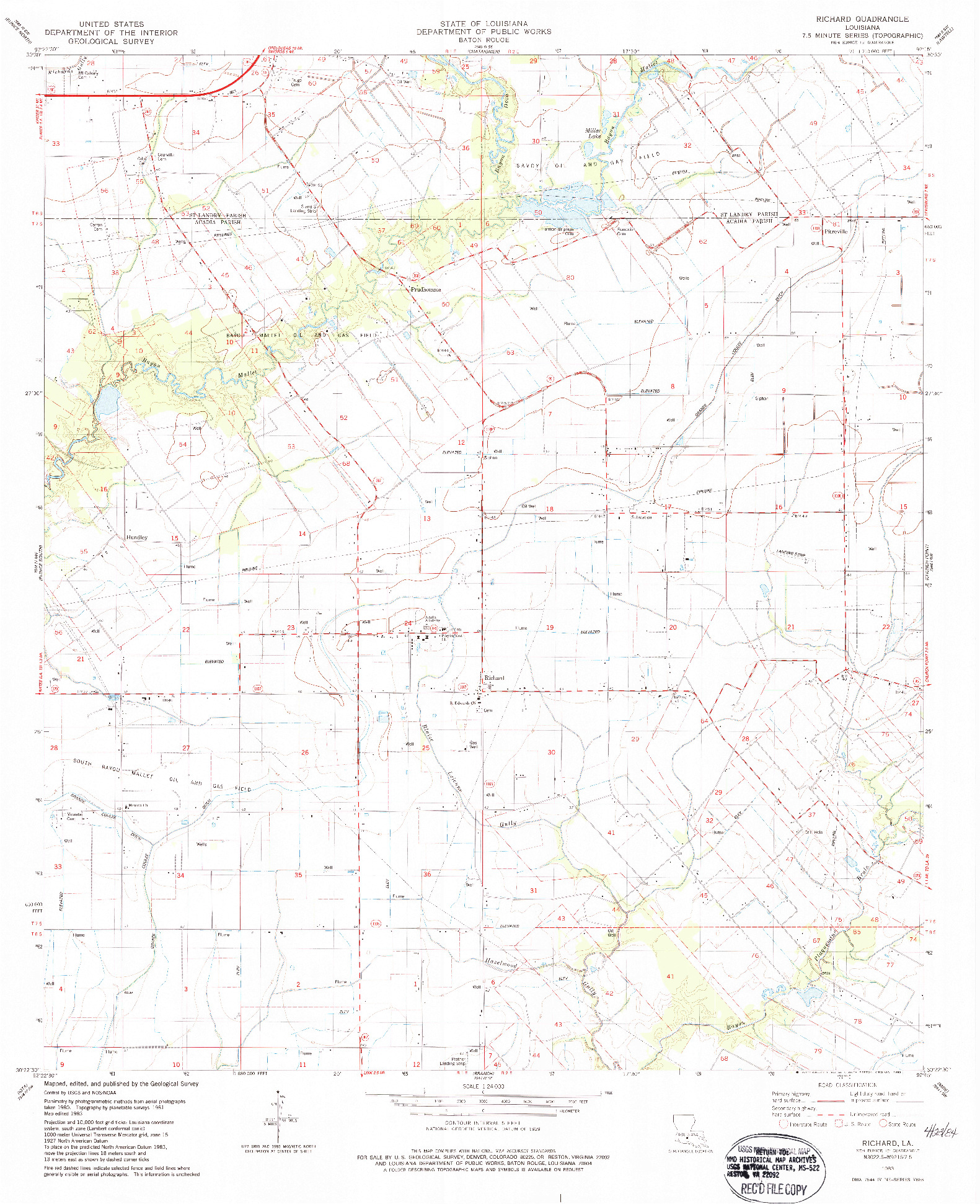 USGS 1:24000-SCALE QUADRANGLE FOR RICHARD, LA 1983