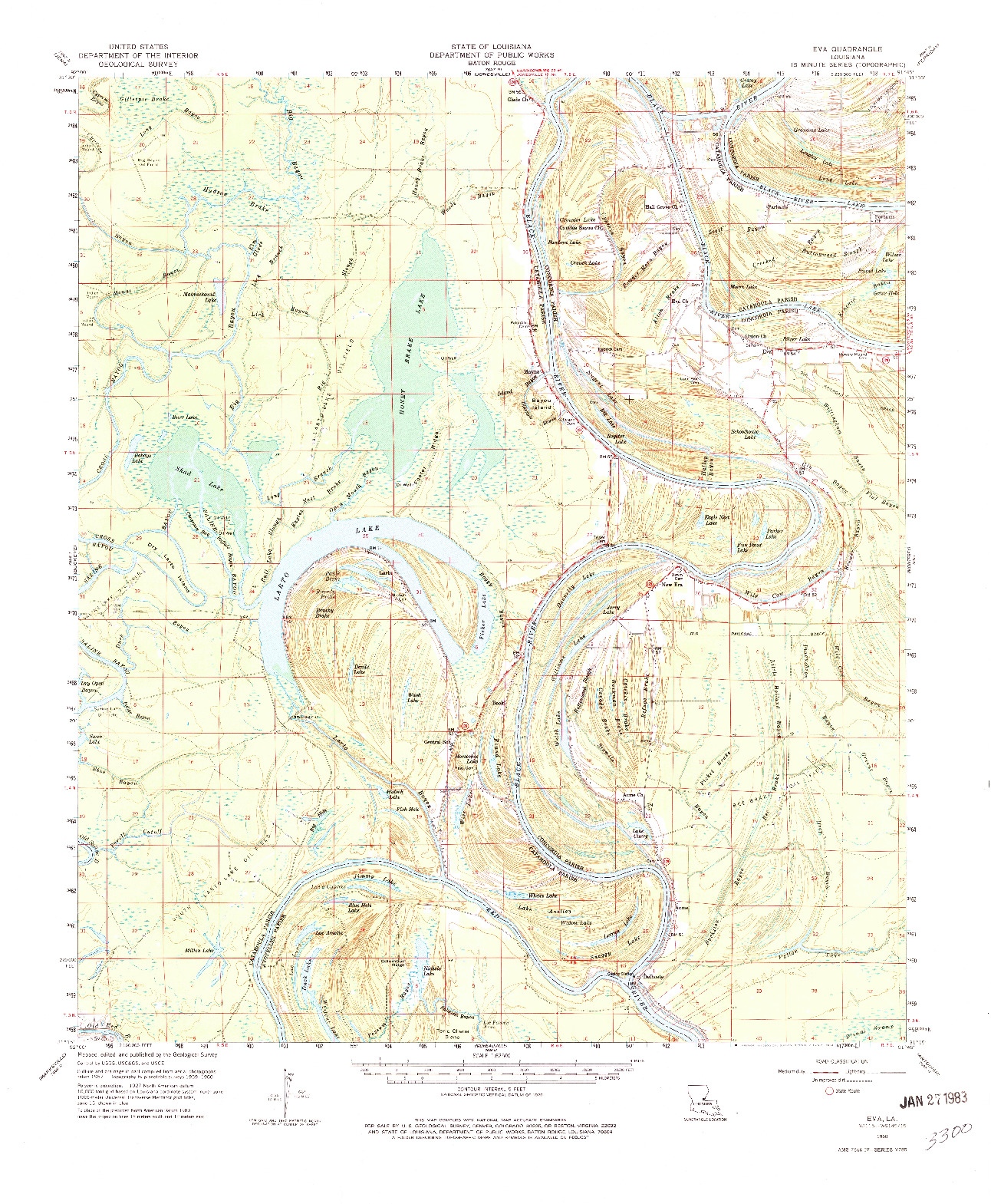 USGS 1:62500-SCALE QUADRANGLE FOR EVA, LA 1960