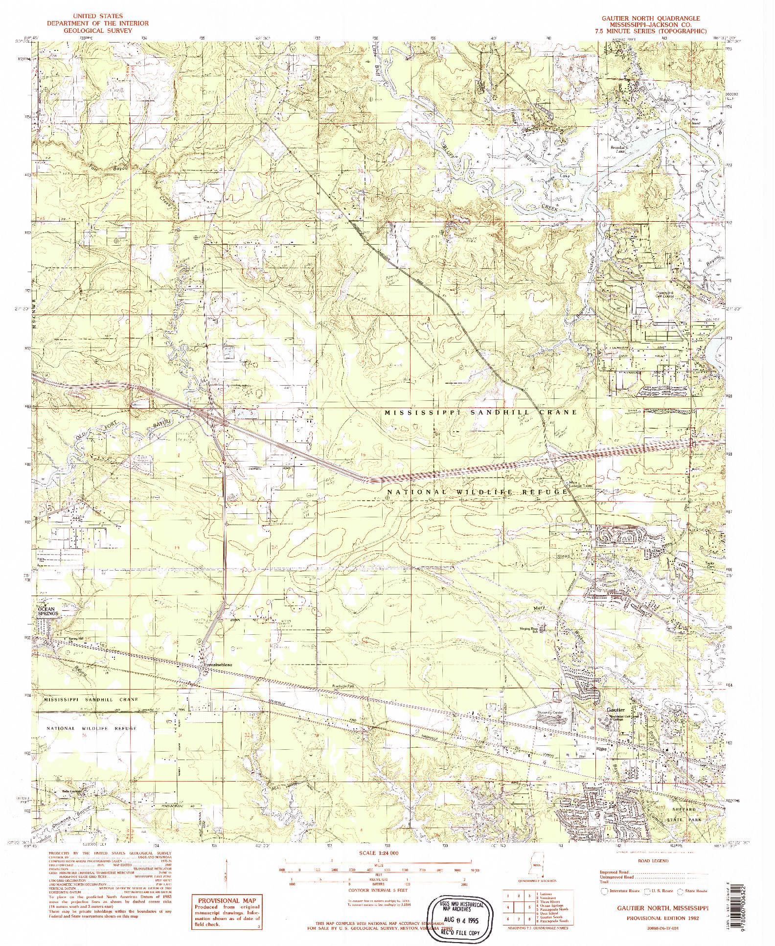 USGS 1:24000-SCALE QUADRANGLE FOR GAUTIER NORTH, MS 1982