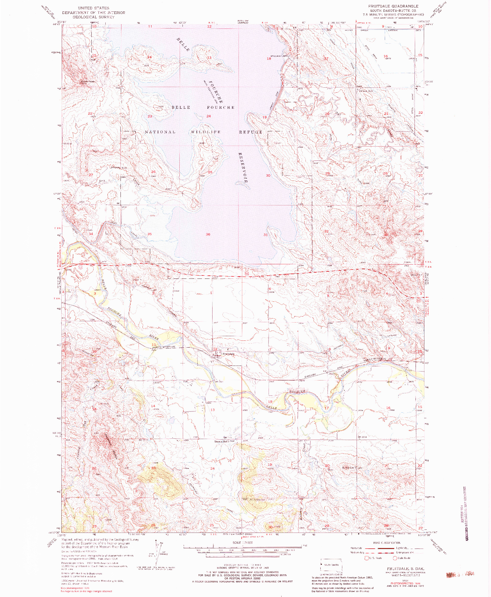 USGS 1:24000-SCALE QUADRANGLE FOR FRUITDALE, SD 1954