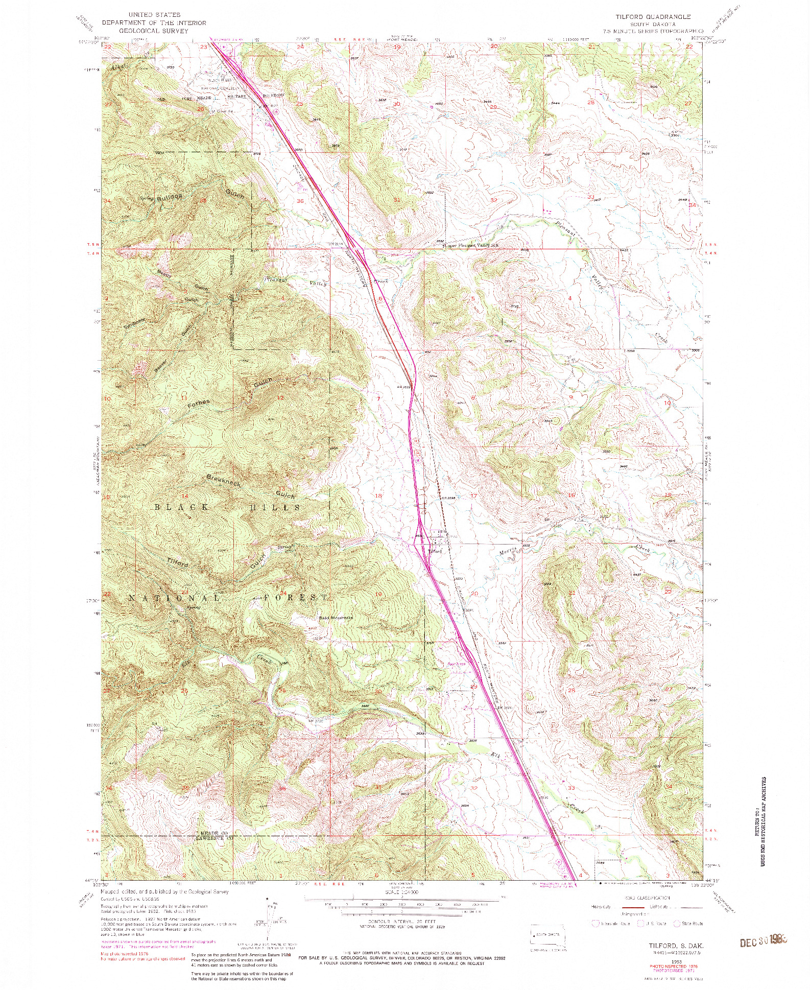 USGS 1:24000-SCALE QUADRANGLE FOR TILFORD, SD 1953