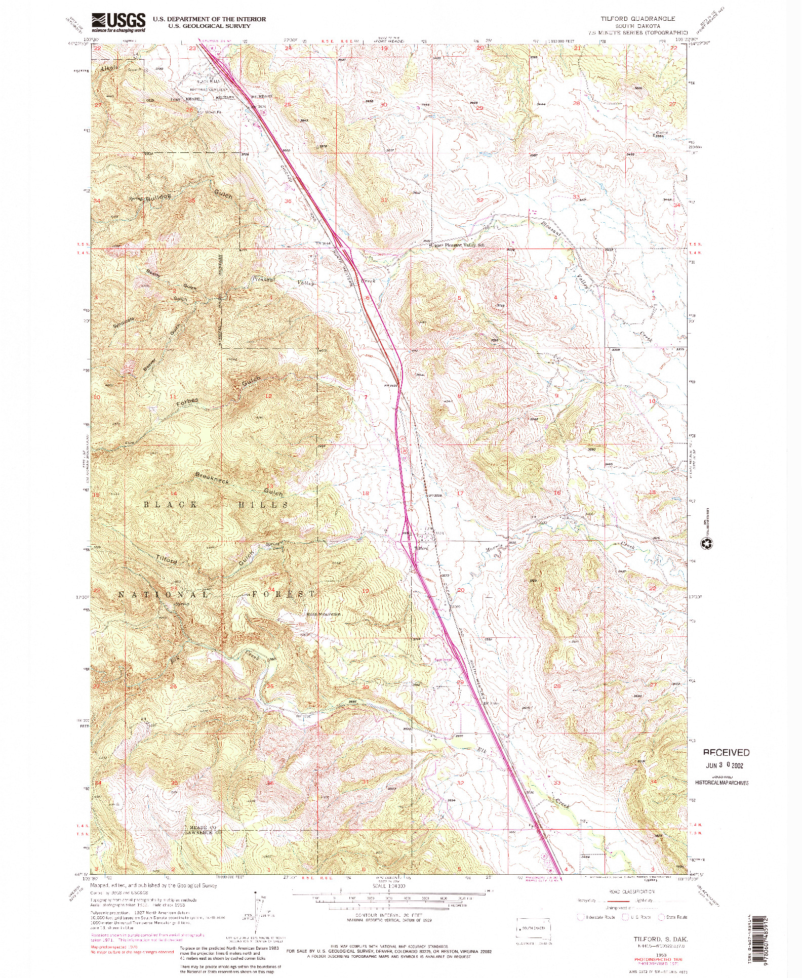 USGS 1:24000-SCALE QUADRANGLE FOR TILFORD, SD 1953