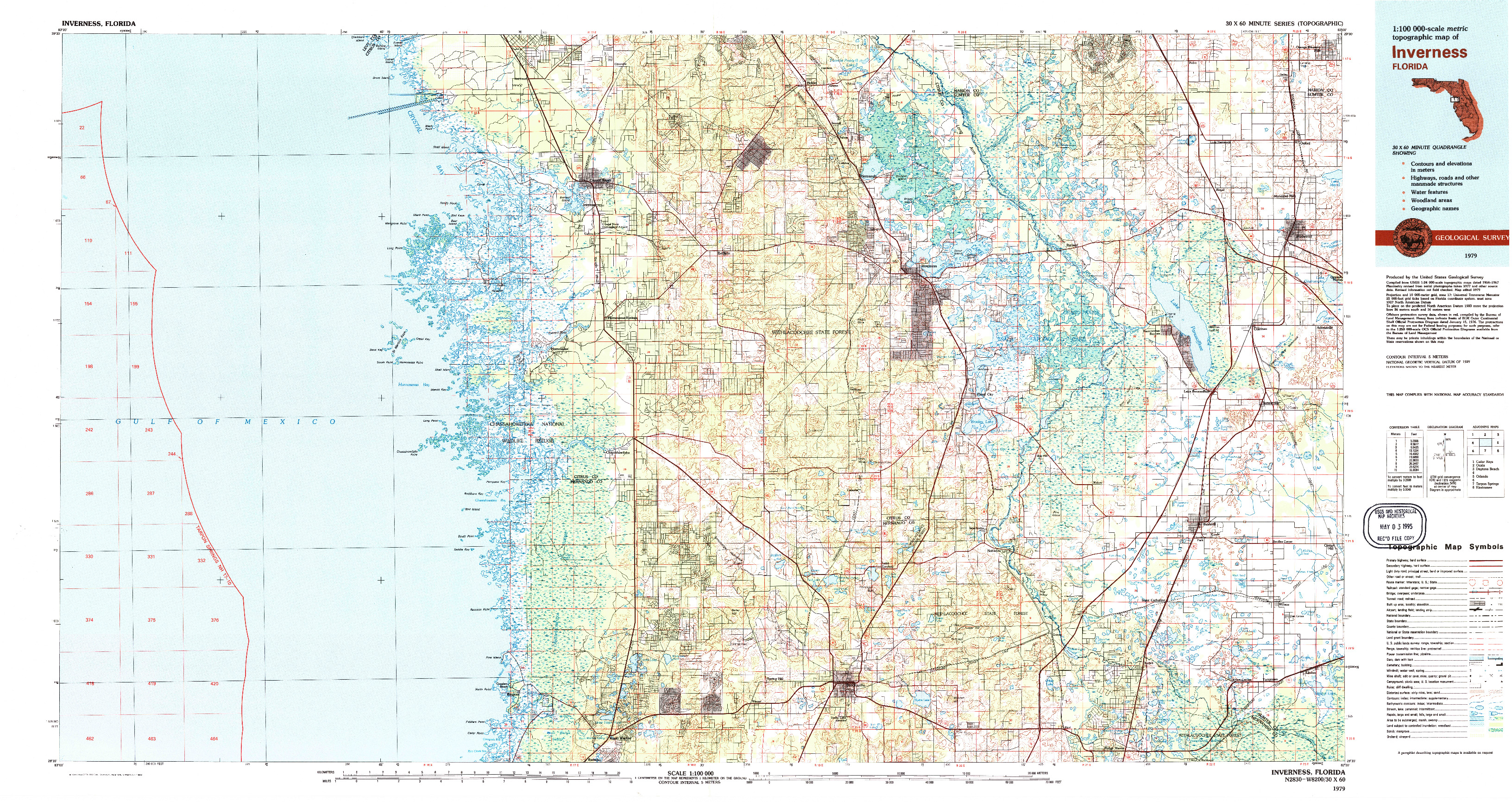 USGS 1:100000-SCALE QUADRANGLE FOR INVERNESS, FL 1979