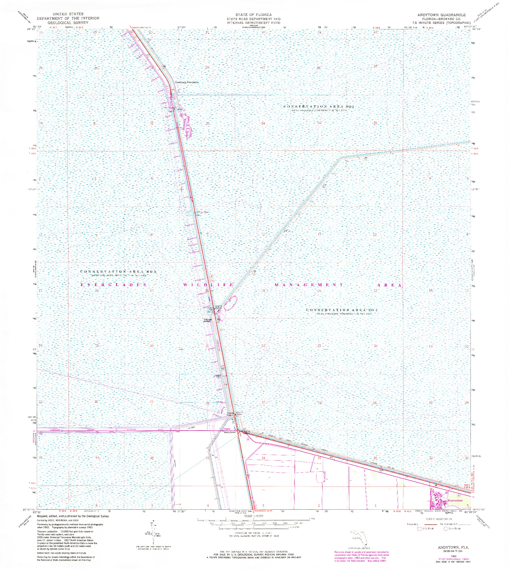 USGS 1:24000-SCALE QUADRANGLE FOR ANDYTOWN, FL 1963
