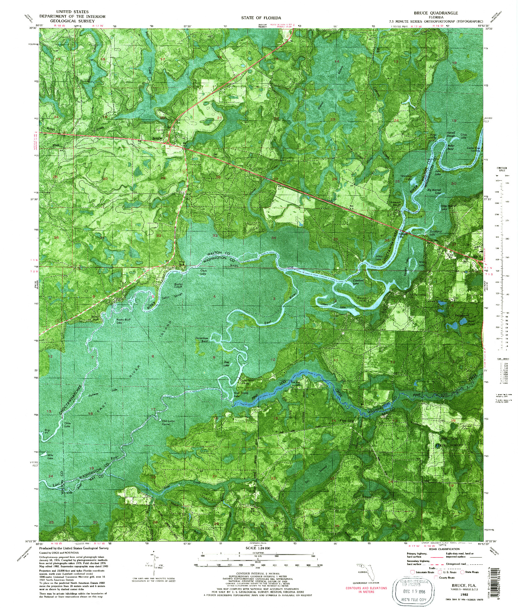 USGS 1:24000-SCALE QUADRANGLE FOR BRUCE, FL 1982
