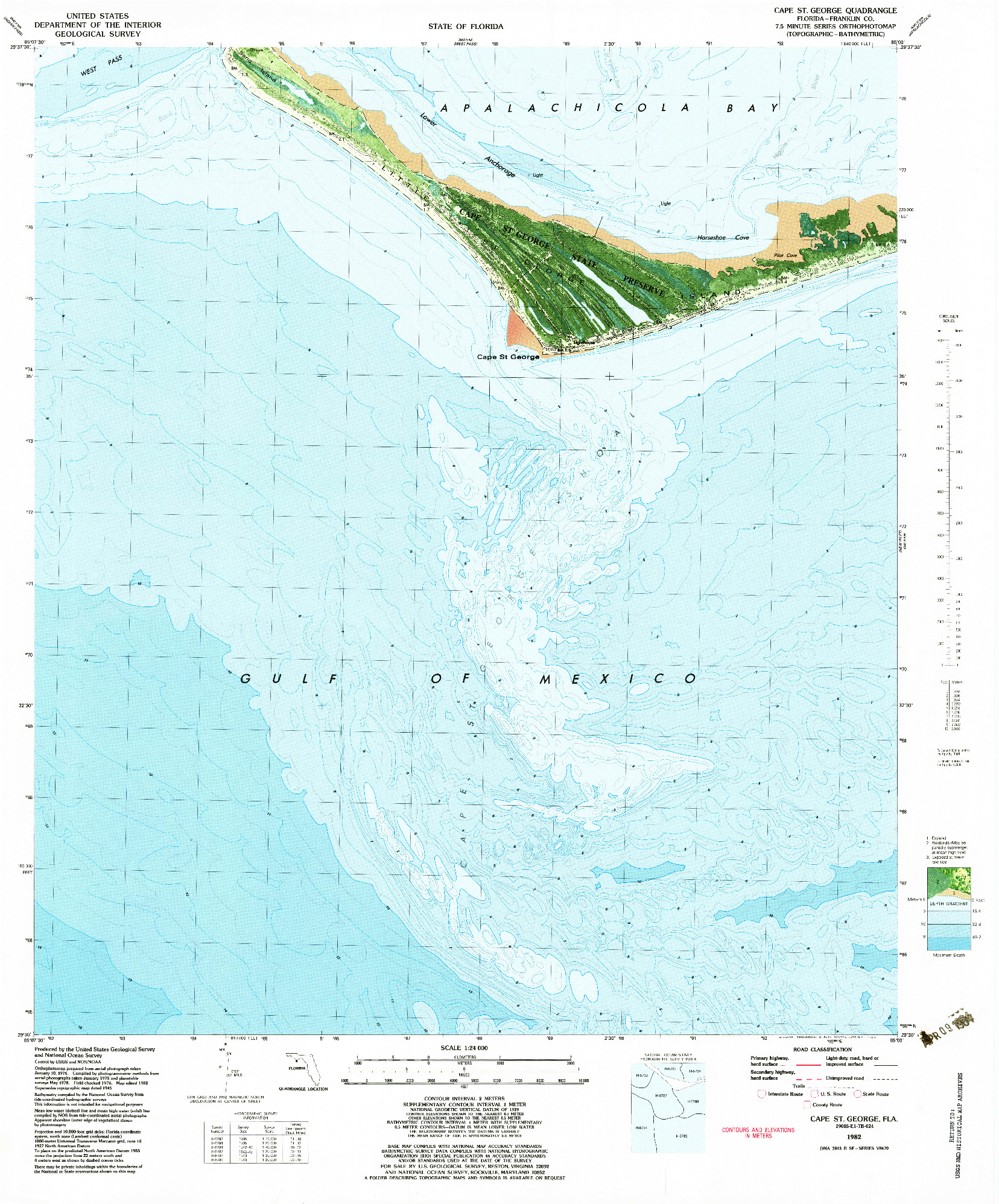 USGS 1:24000-SCALE QUADRANGLE FOR CAPE ST GEORGE, FL 1982