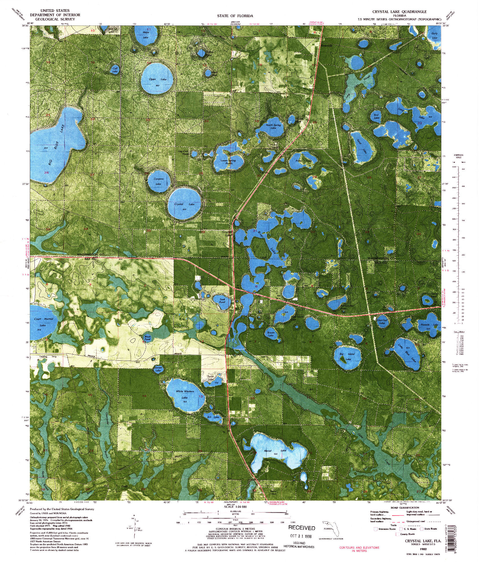 USGS 1:24000-SCALE QUADRANGLE FOR CRYSTAL LAKE, FL 1982