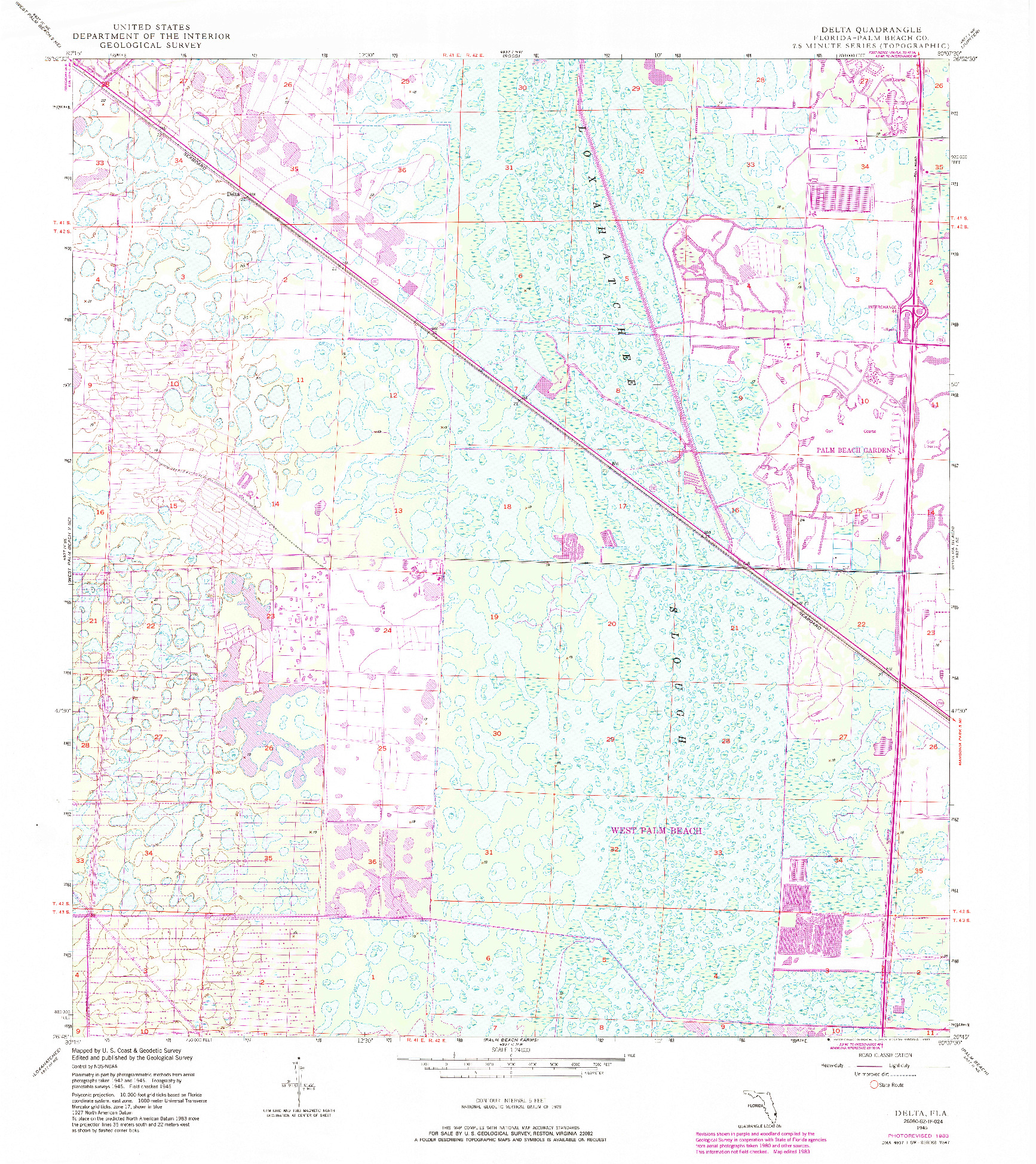 USGS 1:24000-SCALE QUADRANGLE FOR DELTA, FL 1945