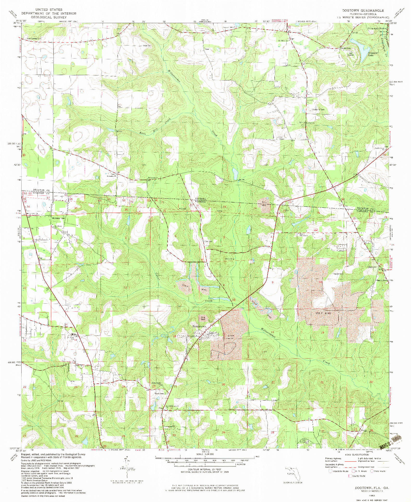 USGS 1:24000-SCALE QUADRANGLE FOR DOGTOWN, FL 1982