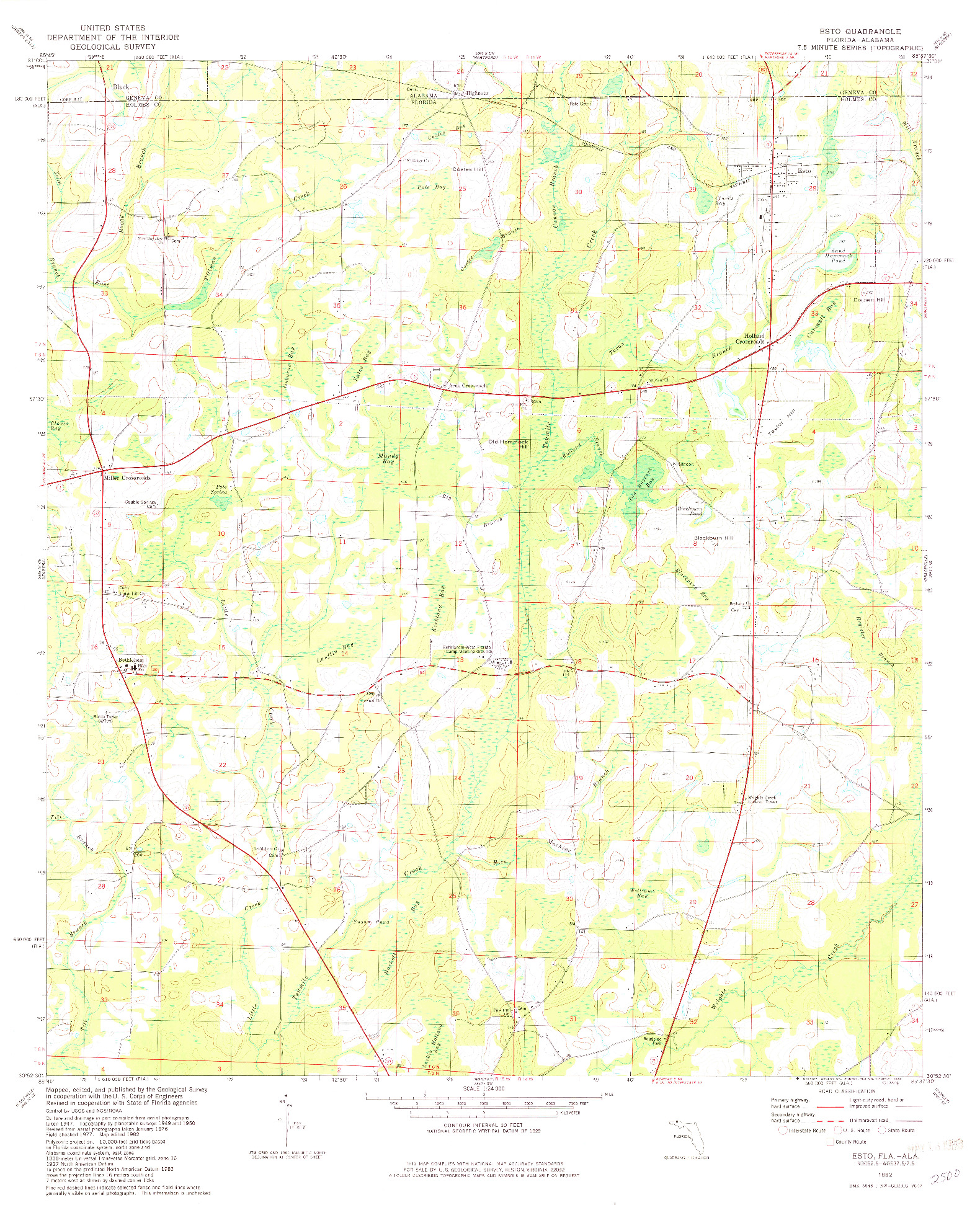 USGS 1:24000-SCALE QUADRANGLE FOR ESTO, FL 1982