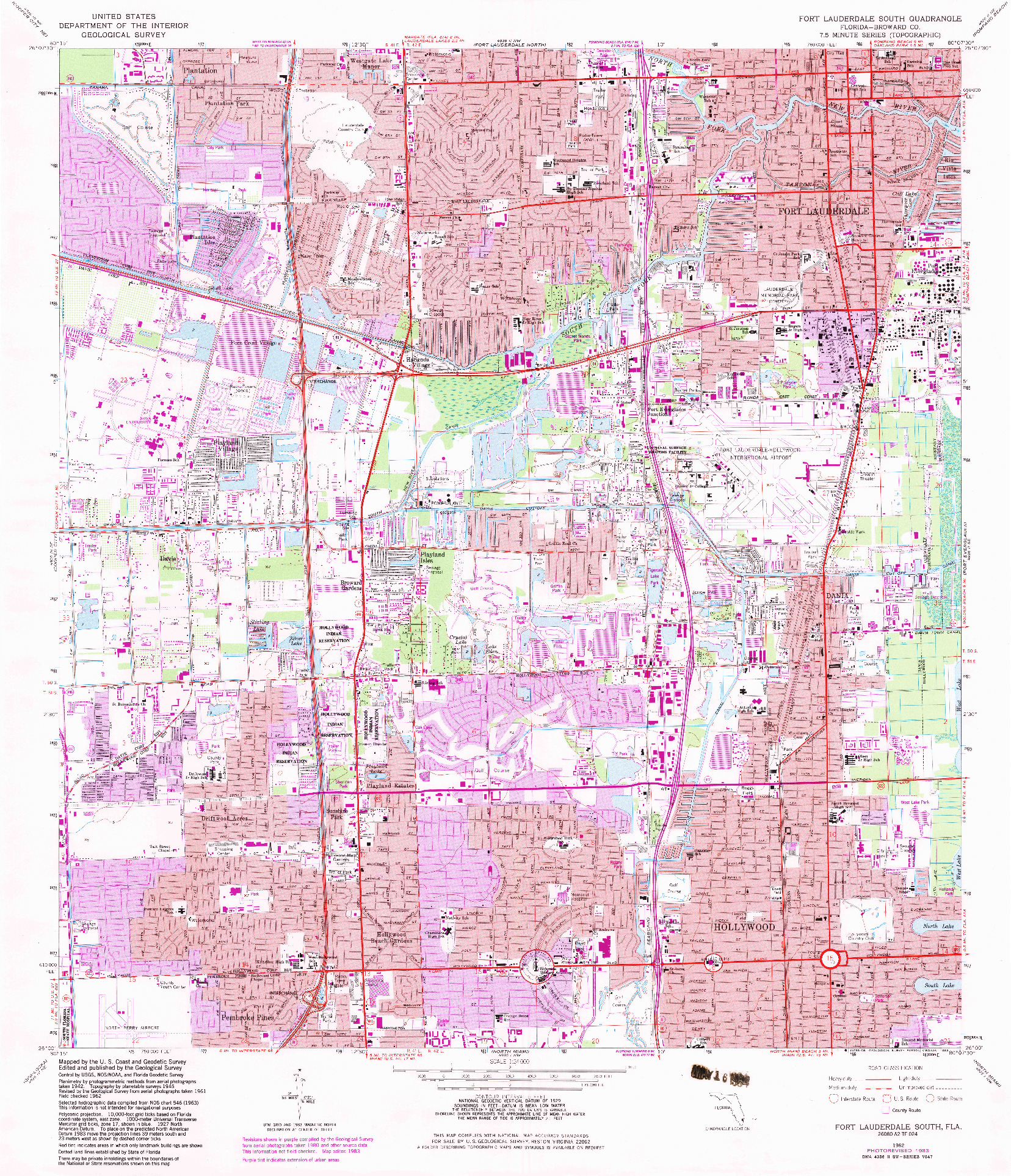 USGS 1:24000-SCALE QUADRANGLE FOR FORT LAUDERDALE SOUTH, FL 1962