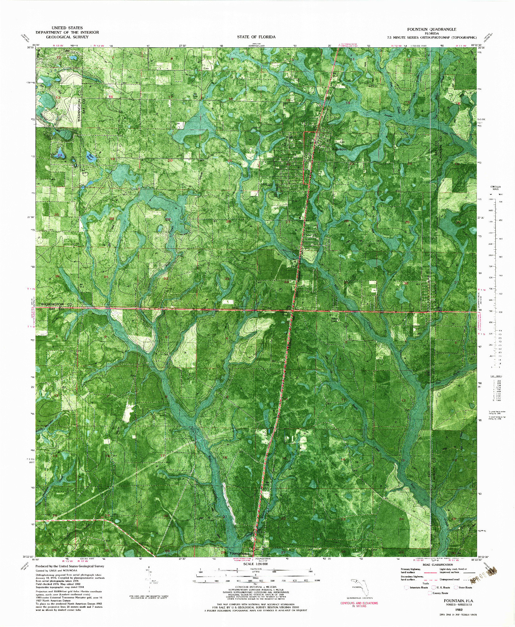 USGS 1:24000-SCALE QUADRANGLE FOR FOUNTAIN, FL 1982