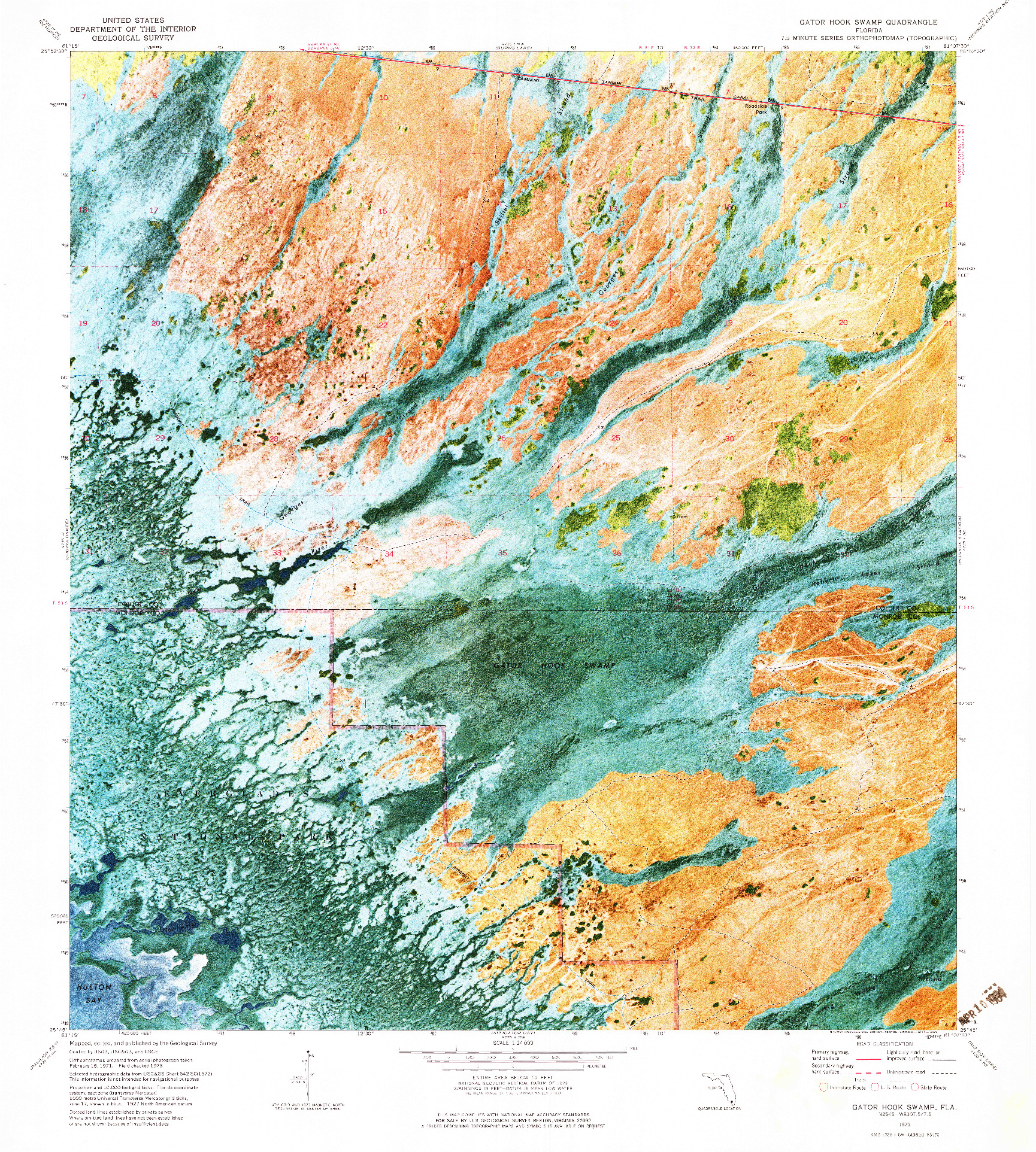 USGS 1:24000-SCALE QUADRANGLE FOR GATOR HOOK SWAMP, FL 1973