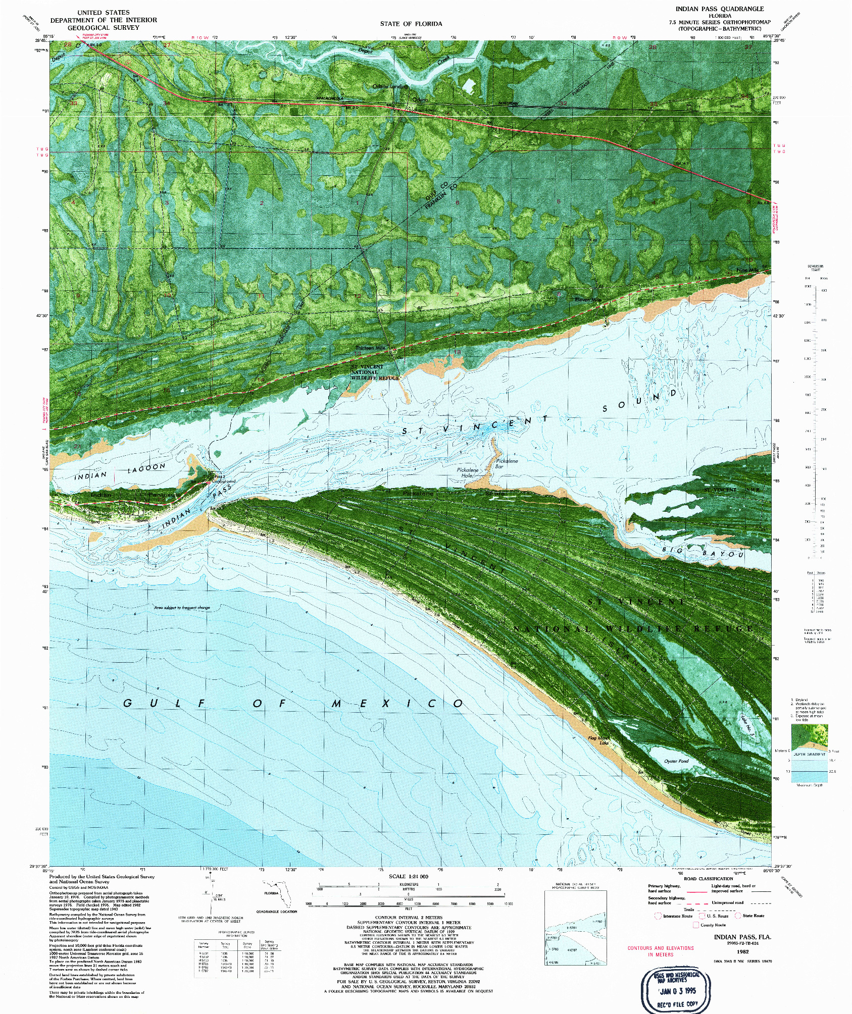 USGS 1:24000-SCALE QUADRANGLE FOR INDIAN PASS, FL 1982