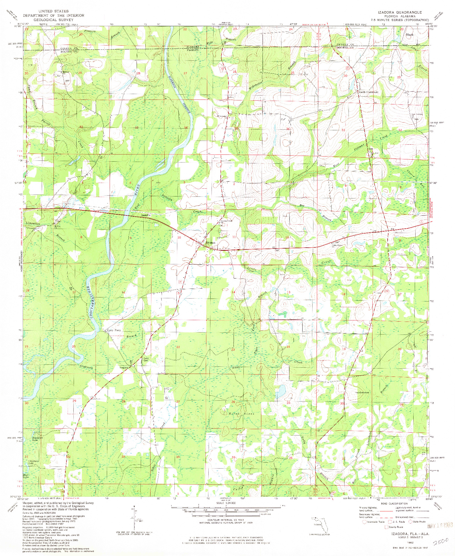 USGS 1:24000-SCALE QUADRANGLE FOR IZAGORA, FL 1982