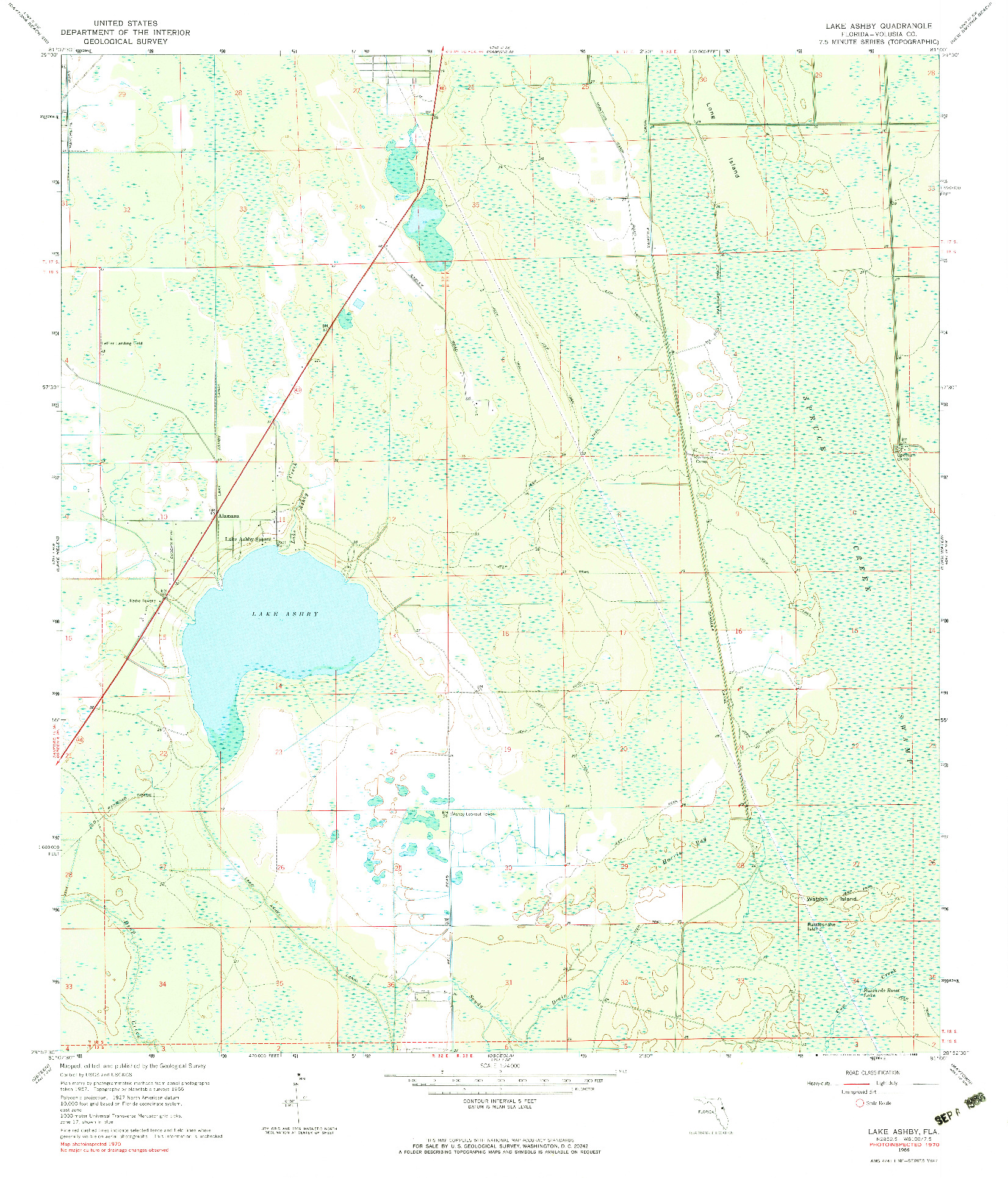 USGS 1:24000-SCALE QUADRANGLE FOR LAKE ASHBY, FL 1966