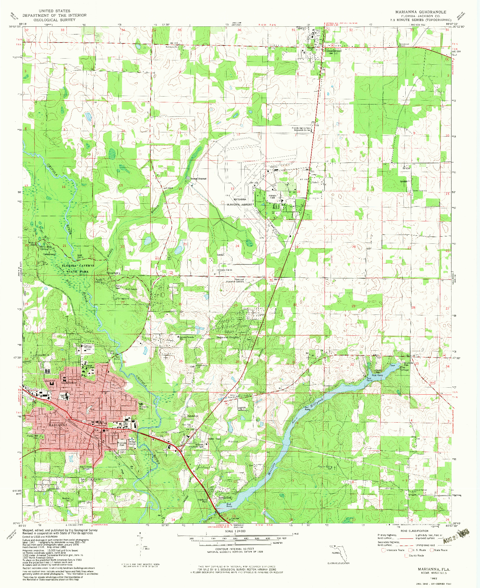 USGS 1:24000-SCALE QUADRANGLE FOR MARIANNA, FL 1982