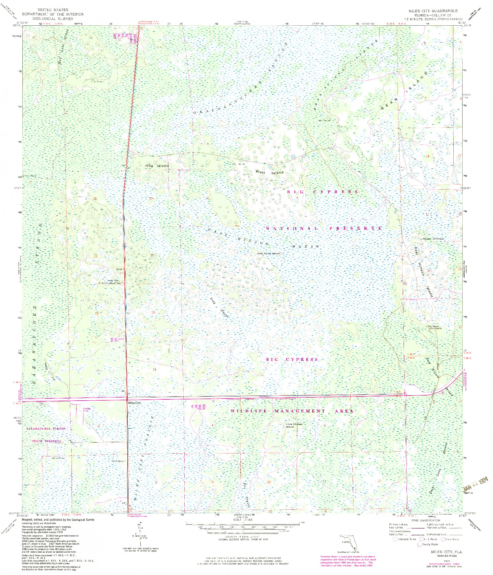 USGS 1:24000-SCALE QUADRANGLE FOR MILES CITY, FL 1959
