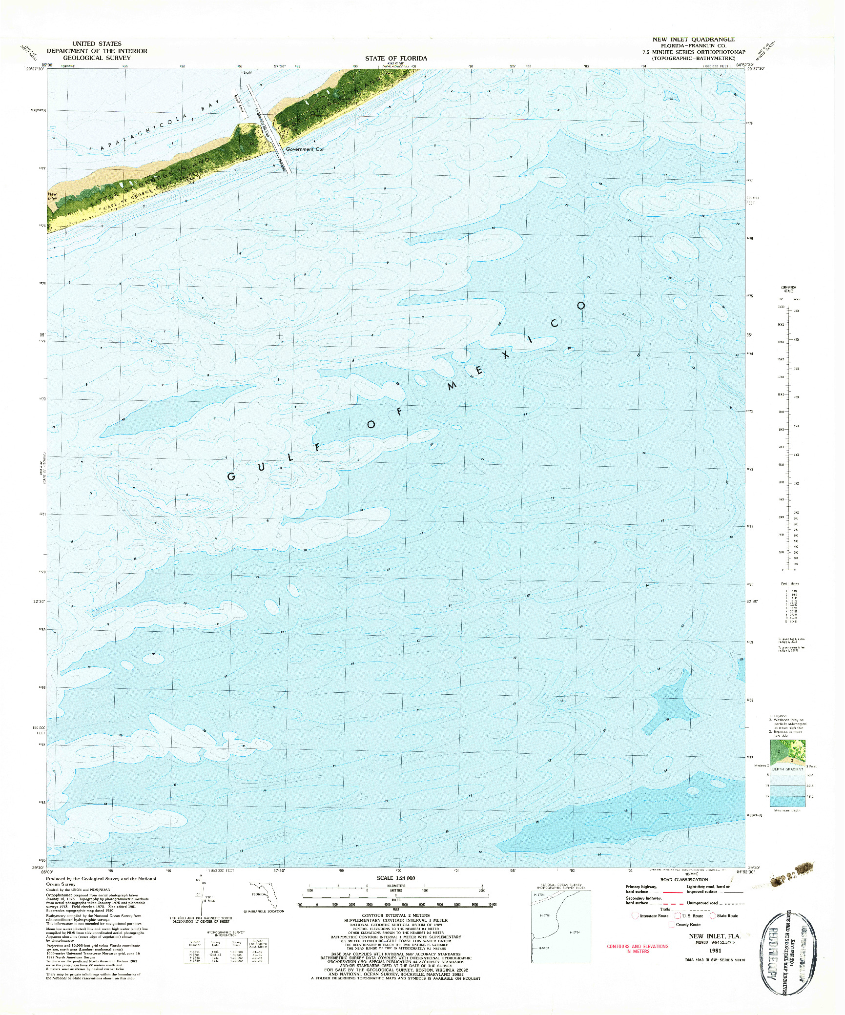 USGS 1:24000-SCALE QUADRANGLE FOR NEW INLET, FL 1981