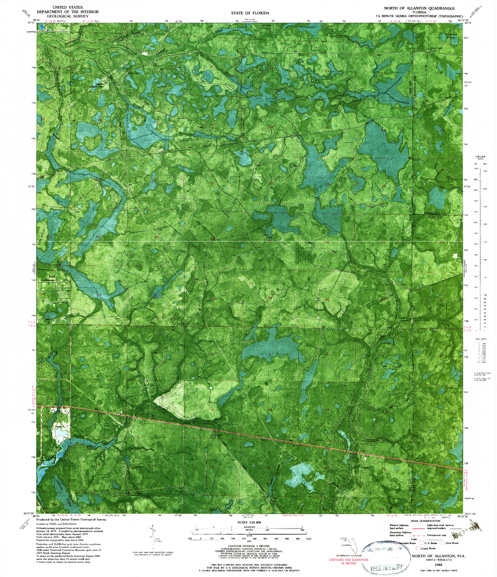 USGS 1:24000-SCALE QUADRANGLE FOR NORTH OF ALLANTON, FL 1982