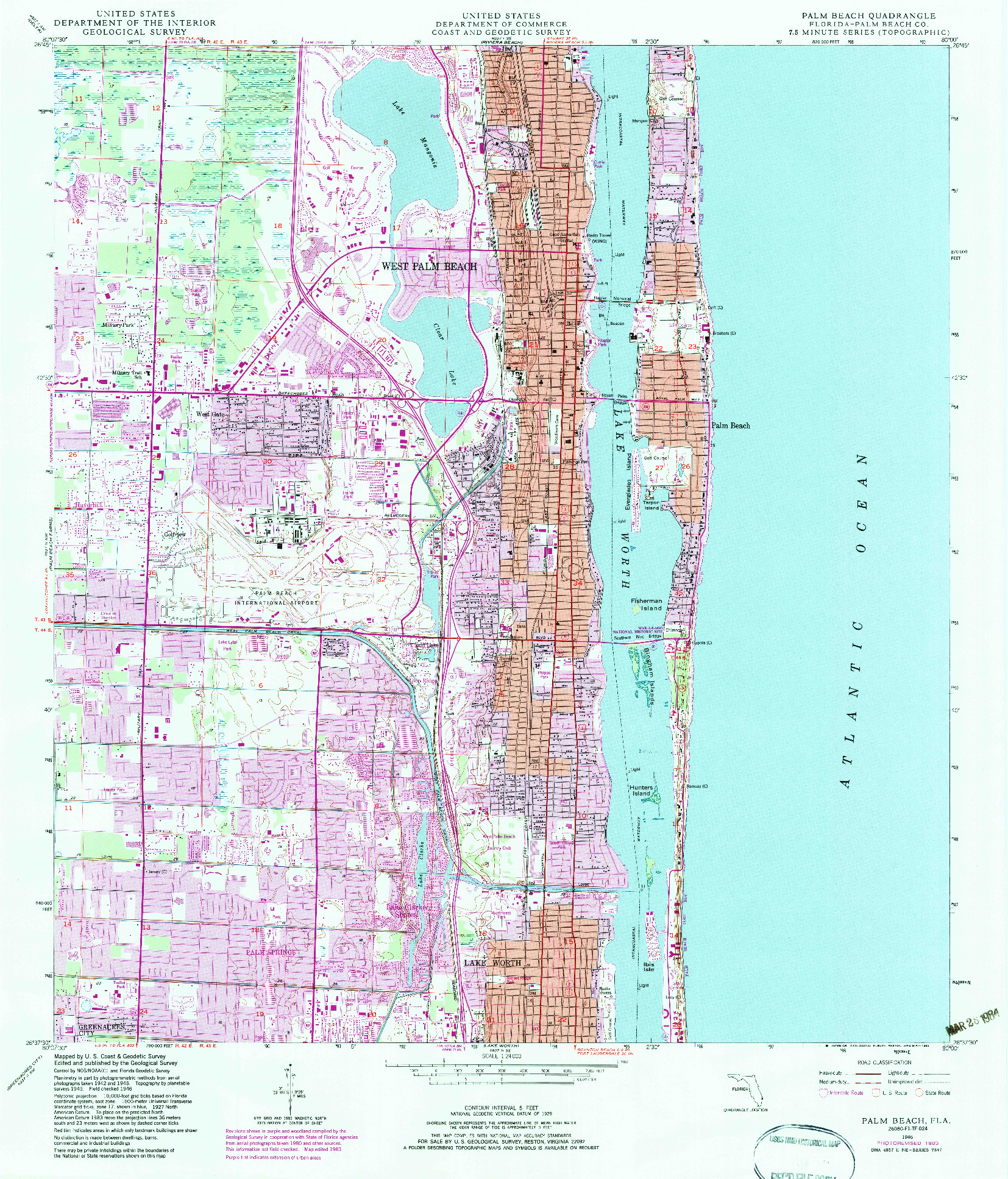 USGS 1:24000-SCALE QUADRANGLE FOR PALM BEACH, FL 1946
