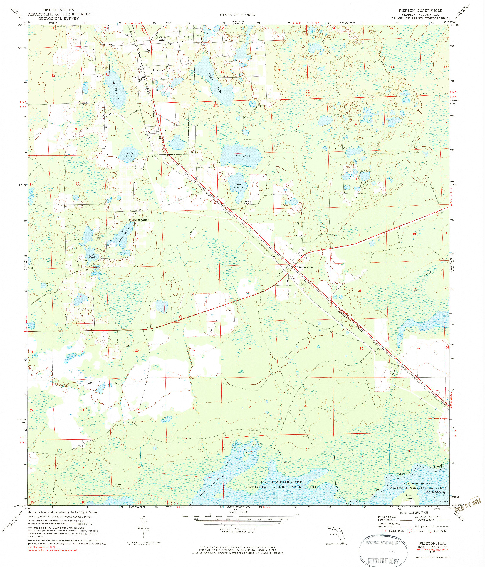USGS 1:24000-SCALE QUADRANGLE FOR PIERSON, FL 1970