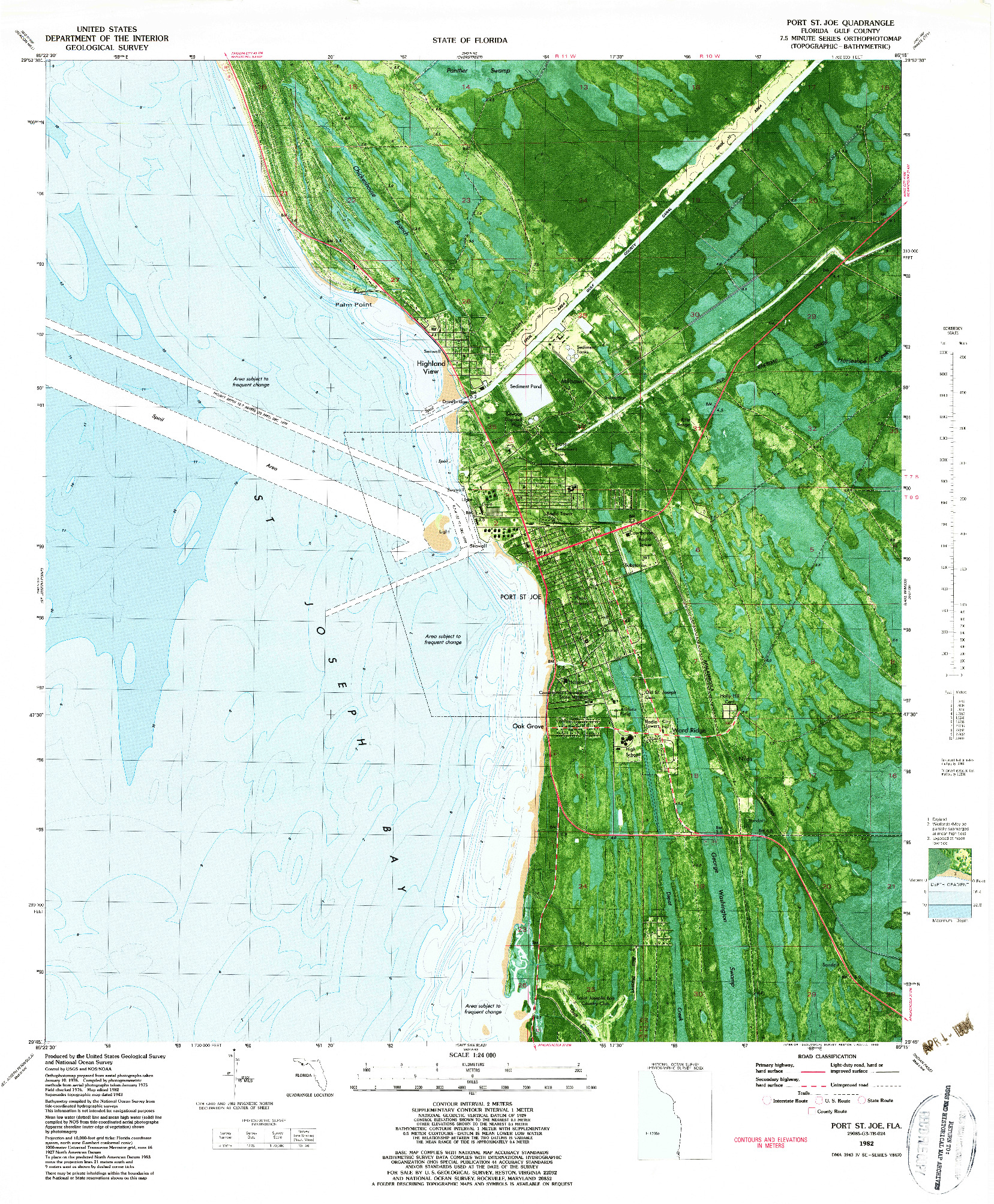 USGS 1:24000-SCALE QUADRANGLE FOR PORT ST. JOE, FL 1982